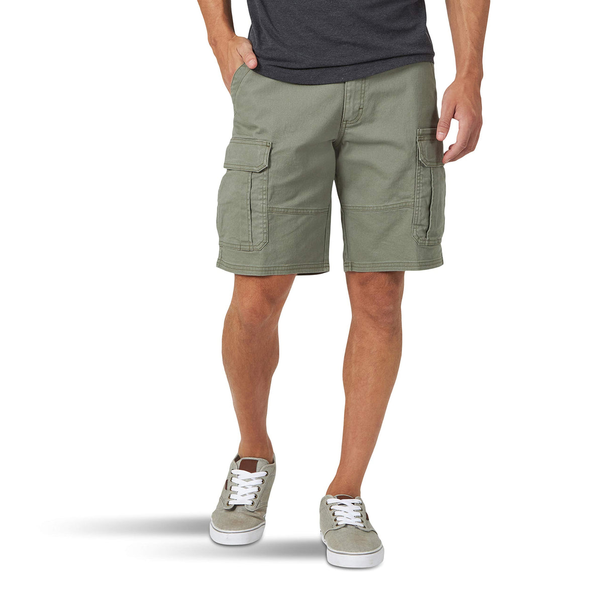 Wrangler Authentics Men's Classic Cargo Stretch Short, Dusty Olive, 33 🍁 All In One Marketplace Canada