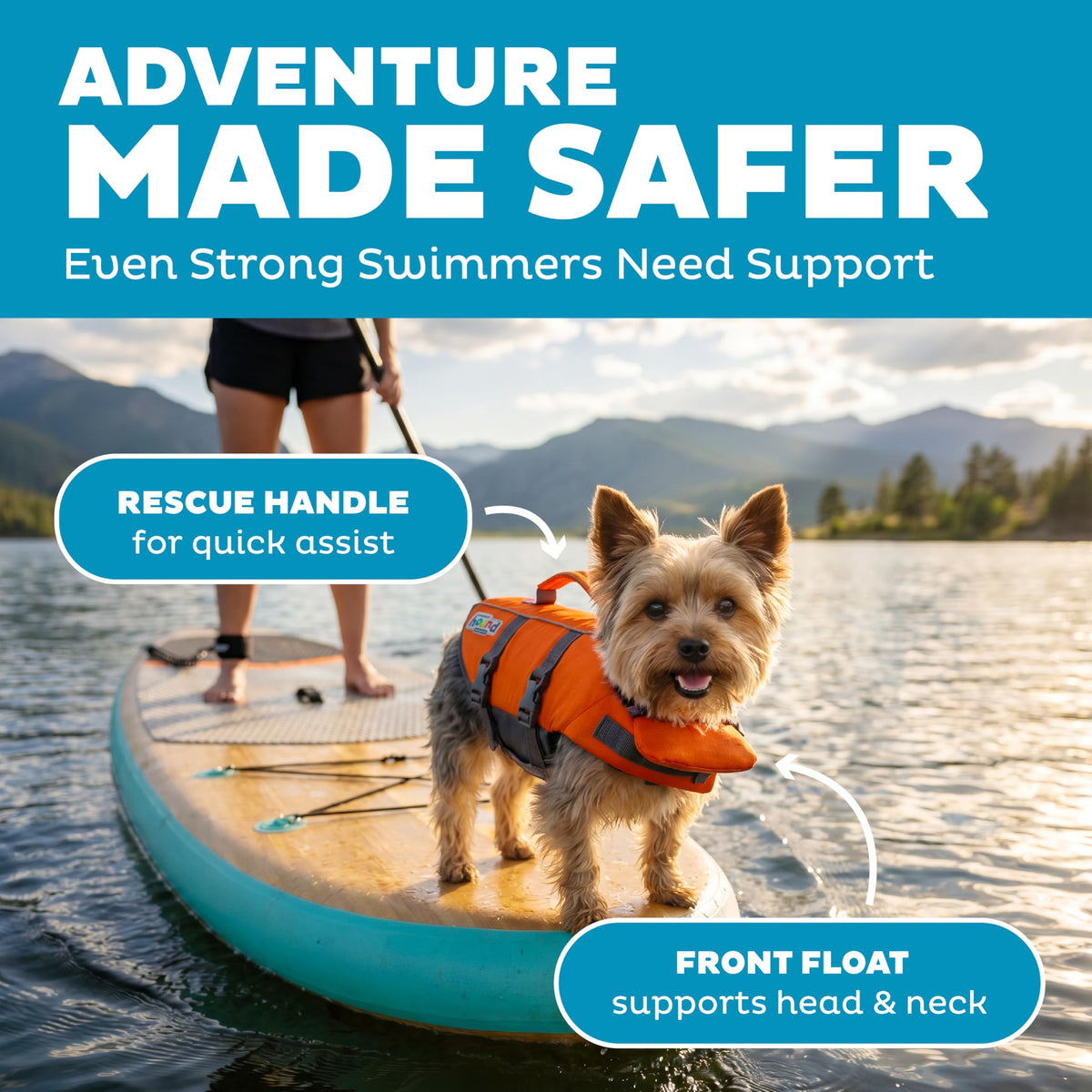 Outward Hound Granby Splash Dog Life Jacket with Handle, Reflective Floating Vest for Swimming & Boating, Maximum Buoyancy, All Skill Levels, Extra-Small Dogs & Puppies (11–15" Girth), Orange, X-Small 🍁 All In One Marketplace Canada