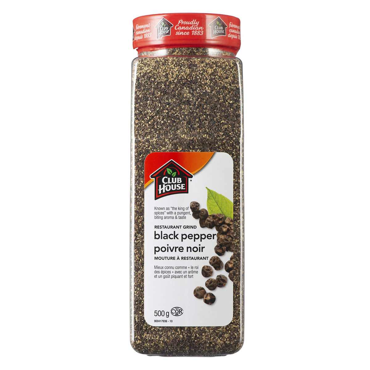 Club House Herbs & Spices, Restaurant Grind Black Pepper, 500 g 🍁 All In One Marketplace Canada
