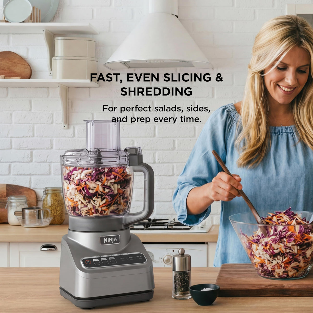 Ninja Professional Plus Food Processor 850-Watts With Auto-iQ Preset Programs Chop Puree Dough Slice Shred With a 9-Cup Capacity and a Silver Stainless Finish (BN600C) - Canadian Version 🍁 All In One Marketplace Canada