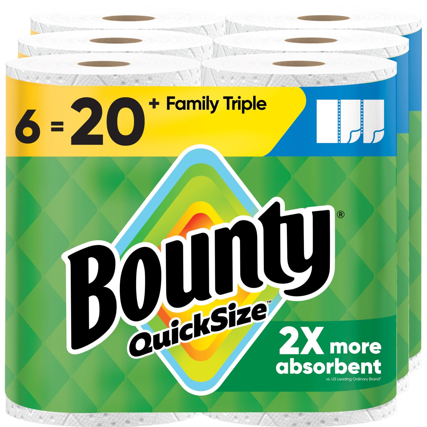 Bounty Paper Towels Quick Size, White, 6 Family Triple Rolls = 20+ Regular Rolls 🍁 All In One Marketplace Canada
