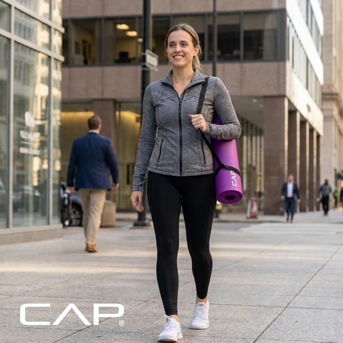 CAP Barbell High Density Exercise Mat with strap, 68"x24" 12mm - Gray 🍁 All In One Marketplace Canada
