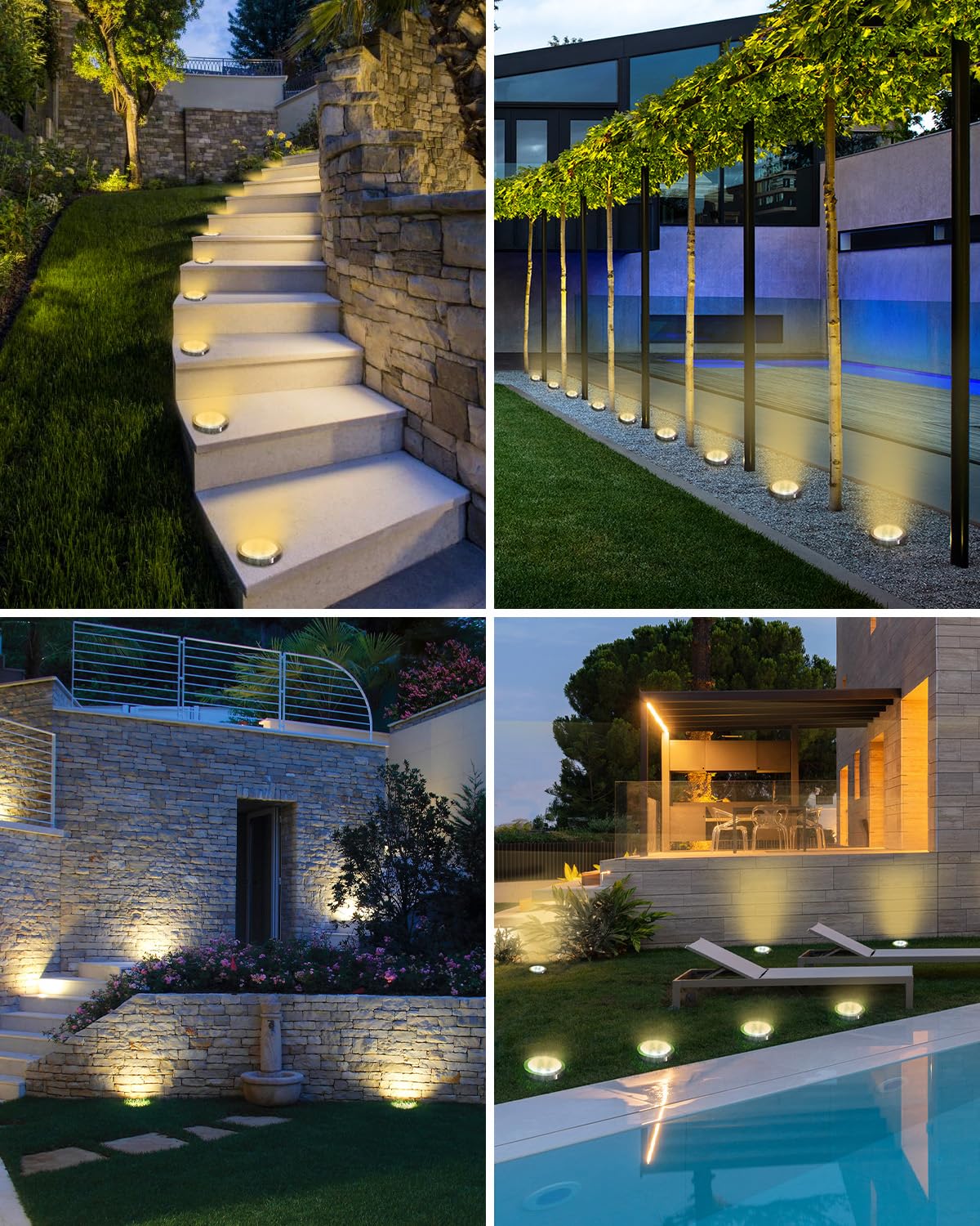 btfarm Solar Ground Lights, 10 Pack 8LED Solar Lights Outdoor Waterproof Garden, Pathway Lights Solar Powered in-Ground Lights, Disk Lights Landscape Lighting for Lawn Patio Yard Driveway, Warm White 🍁 All In One Marketplace Canada