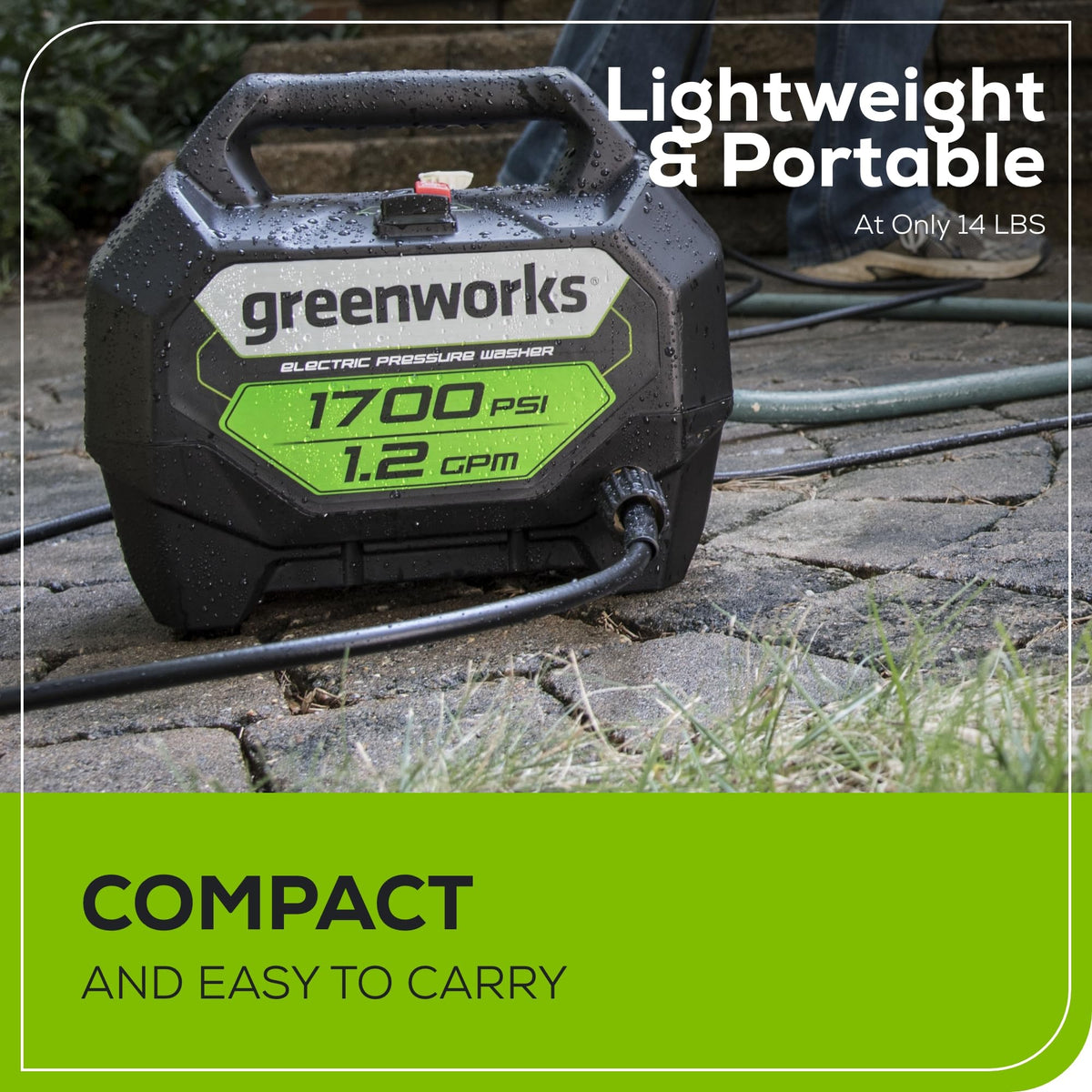 Greenworks 1700 PSI 1.2-Gallon-GPM 13 Amp Cold Water Electric Pressure Washer, GPW1704 🍁 All In One Marketplace Canada