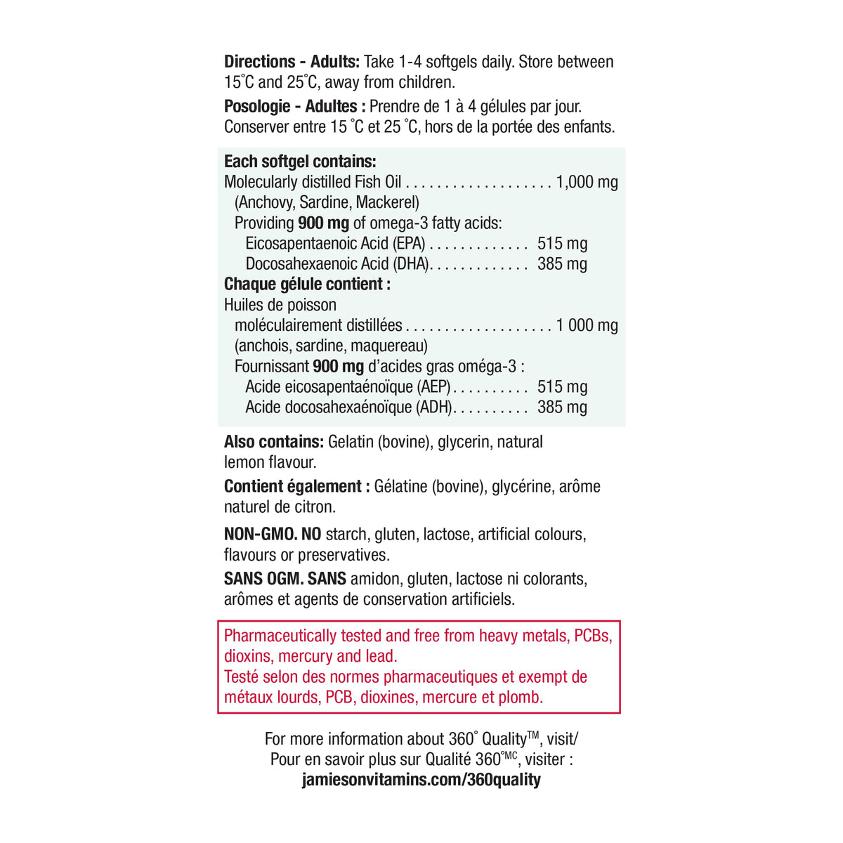 Jamieson Ultra-Strength Omega-3 900 mg, No Fishy Aftertaste, Supports Heart, Brain, and Eye Health, Arthritis Support. High Potency, with EPA and DHA, Non-GMO, Gluten-Free, 75 Softgels, Proudly Canadian 🍁 All In One Marketplace Canada