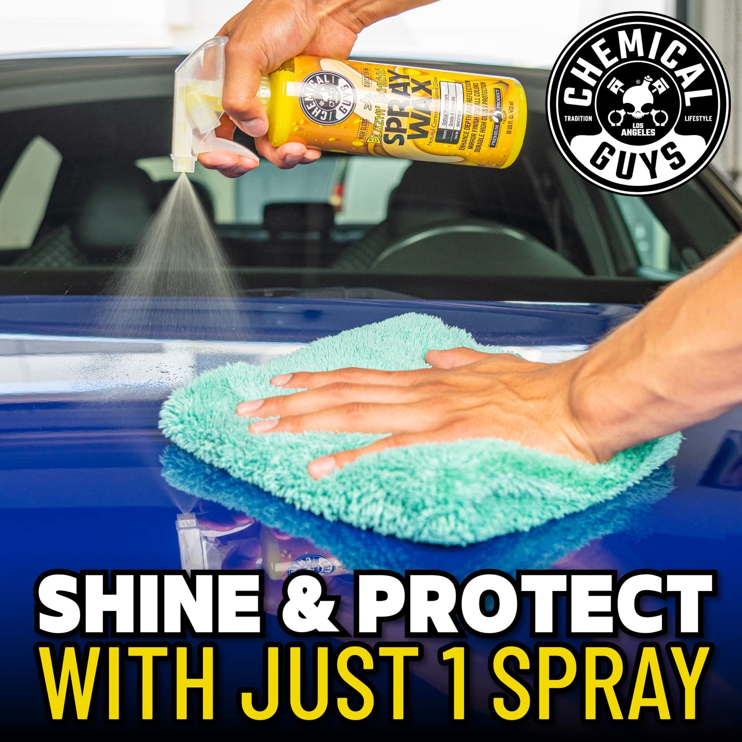 Chemical Guys Blazin' Banana Spray Wax for Car Shine & Protection - Natural Carnauba Formula for Glossy Finish on Paint, Chrome, Metal & Glass - Easy Spray-On, Wipe-Off Application, 473 ml 🍁 All In One Marketplace Canada