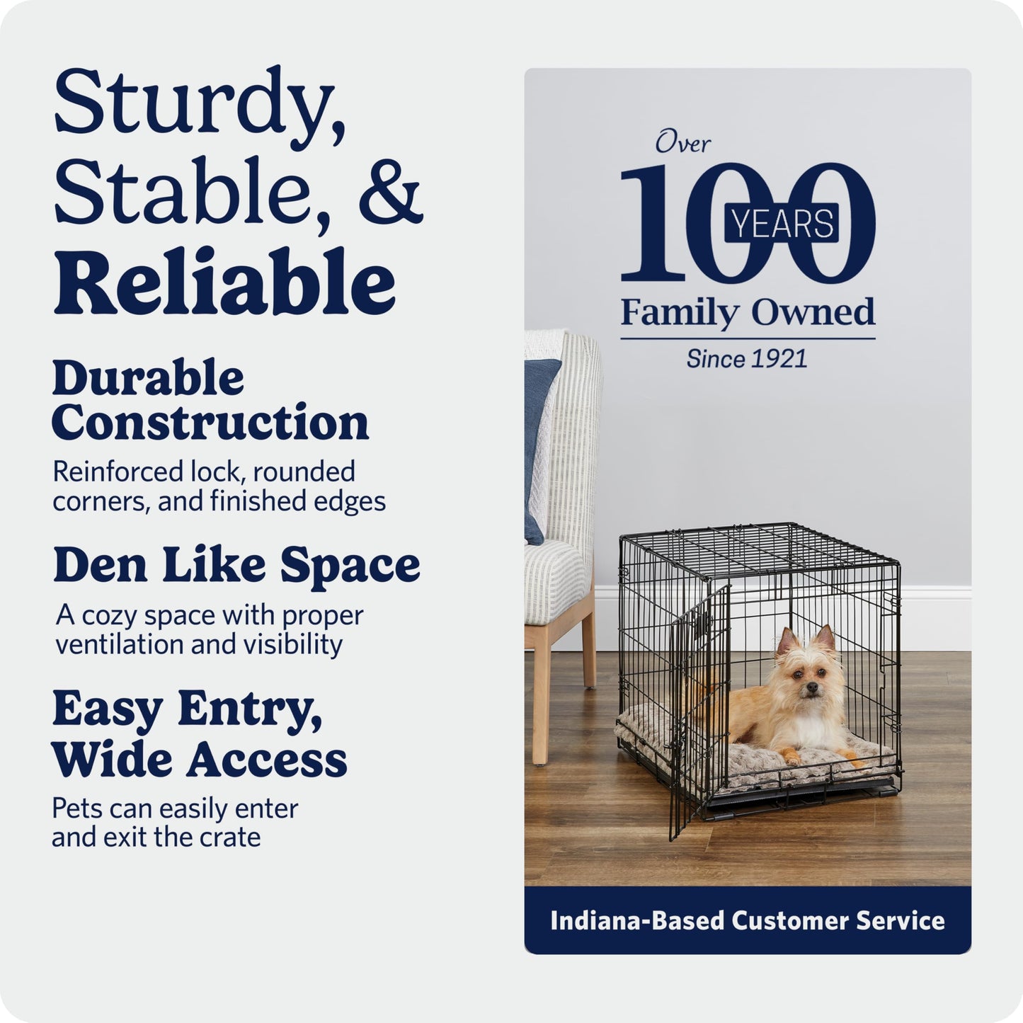 MidWest Homes for Pets 24-Inch iCrate for Small Breeds, 12-20 lbs, Single Door Folding Dog Crate with Divider Panel, Leak-Proof Tray & Secure Latch, Portable, Durable & Easy to Assemble 🍁 All In One Marketplace Canada
