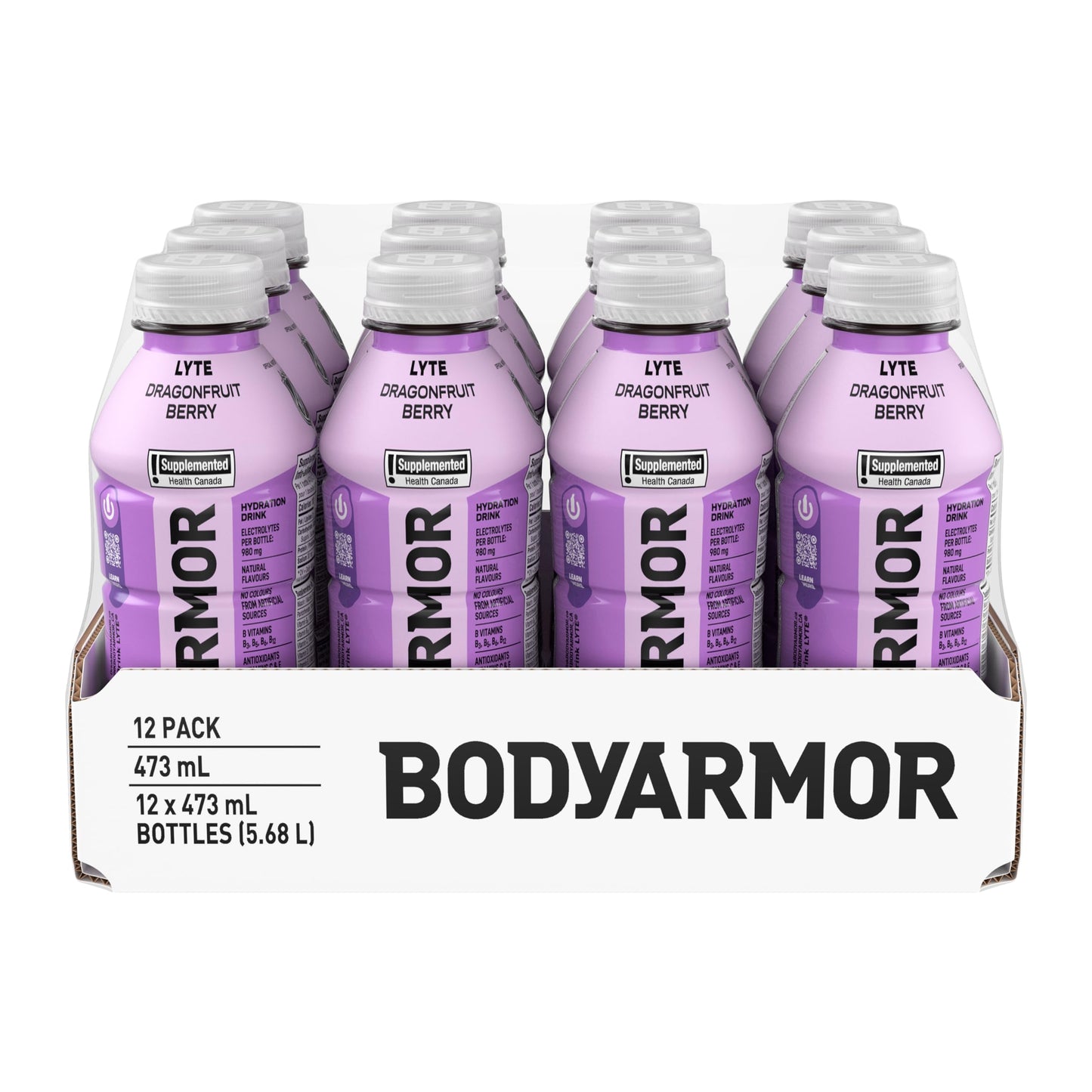 BODYARMOR Lyte Dragonfruit Berry, 473 mL Bottles (12 Pack) – Low-Calorie Sports Hydration Drink with Coconut Water, Potassium-Packed Electrolytes and Antioxidant Vitamins 🍁 All In One Marketplace Canada