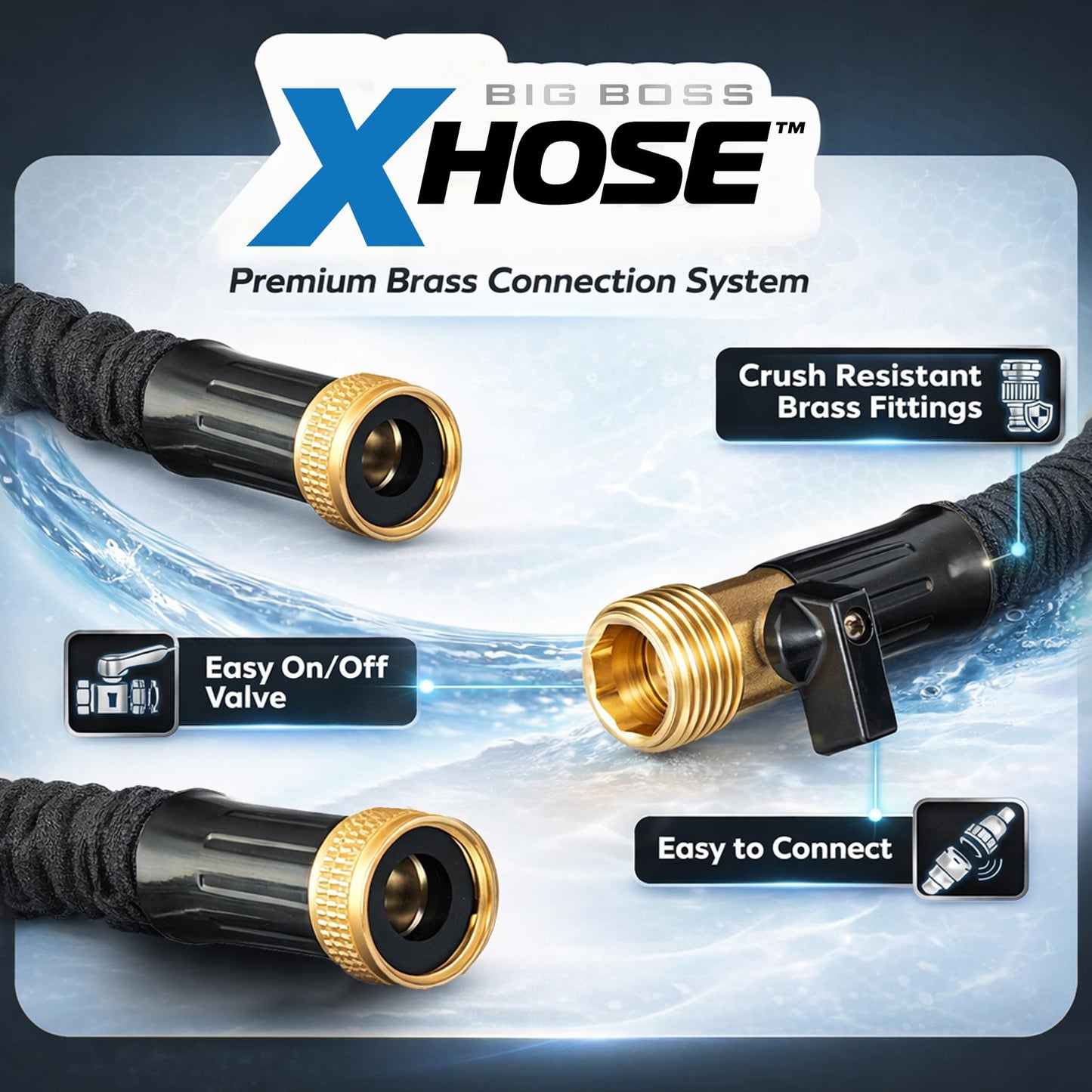 X-Hose Pro Expandable Garden Hose 25Ft, Heavy Duty Lightweight Retractable Water Hose, Flexible Hose, Weatherproof, Crush Resistant Solid Brass Fittings, Kink Free Expandable Hose as Seen on TV 🍁 All In One Marketplace Canada