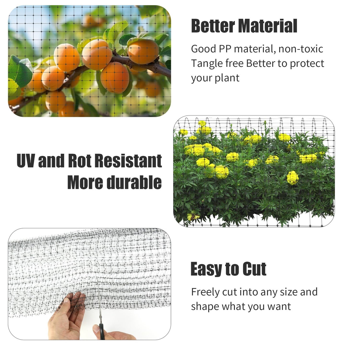 Bird Netting for Garden 7 x 100 Feet, Black Garden Protection Netting Heavy Duty Wire Mesh Net Barrier, Protect Plants Fruits Trees from Rodents Birds Deer Poultry Reusable Animal Fencing (1) 🍁 All In One Marketplace Canada