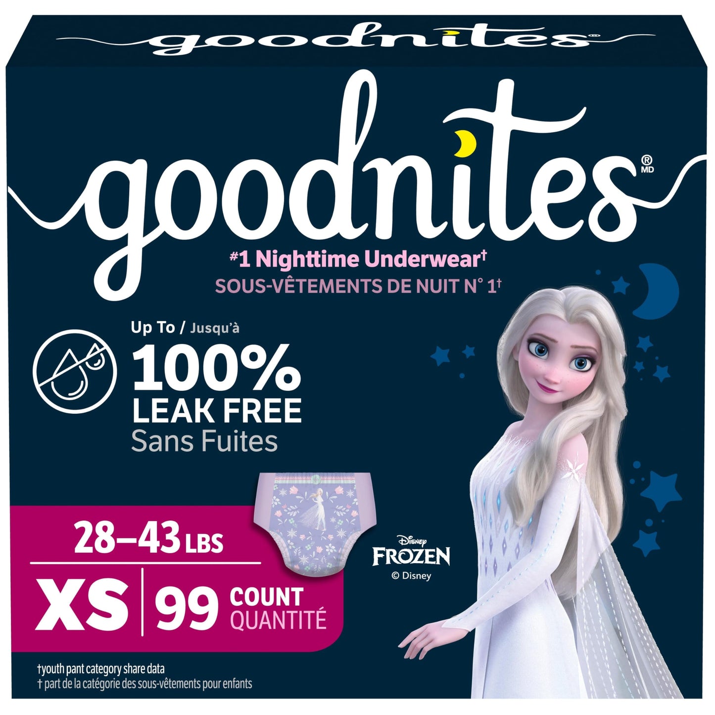 GoodNites Girls' Nighttime Underwear, Extra Small (28-43 lbs), 99 Ct 🍁 All In One Marketplace Canada
