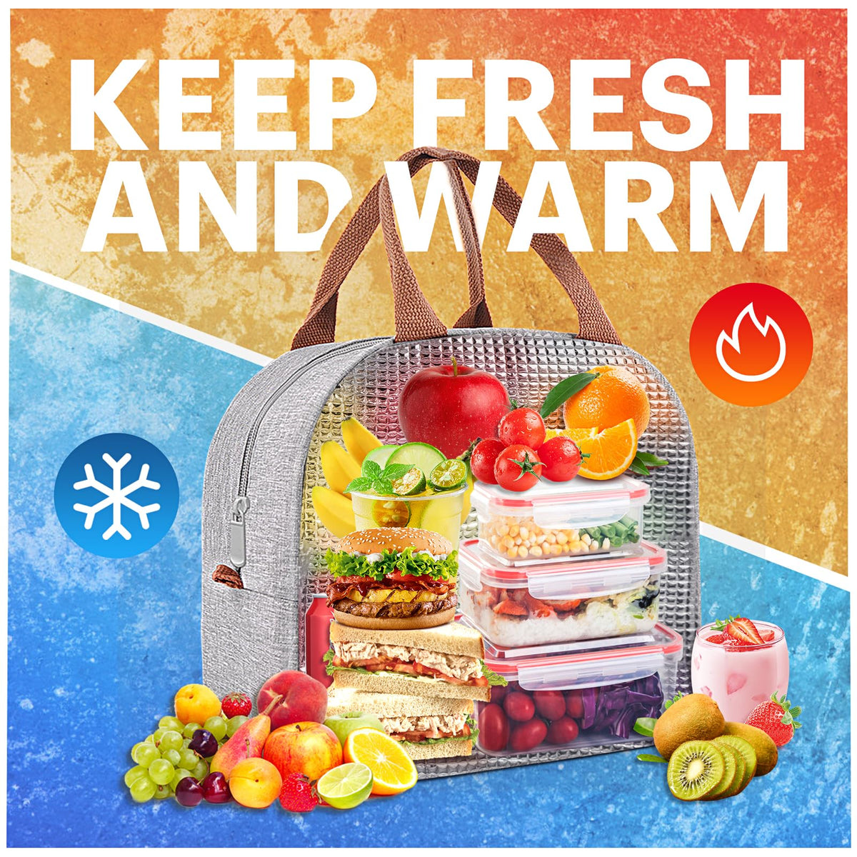 Lunch Bag for Women & Men Adult Insulated Lunch Box, Small Leakproof Cooler Food Lunch Containers Reusable High Capacity Lunch Tote Bags for Work, Travel, Outdoor 🍁 All In One Marketplace Canada