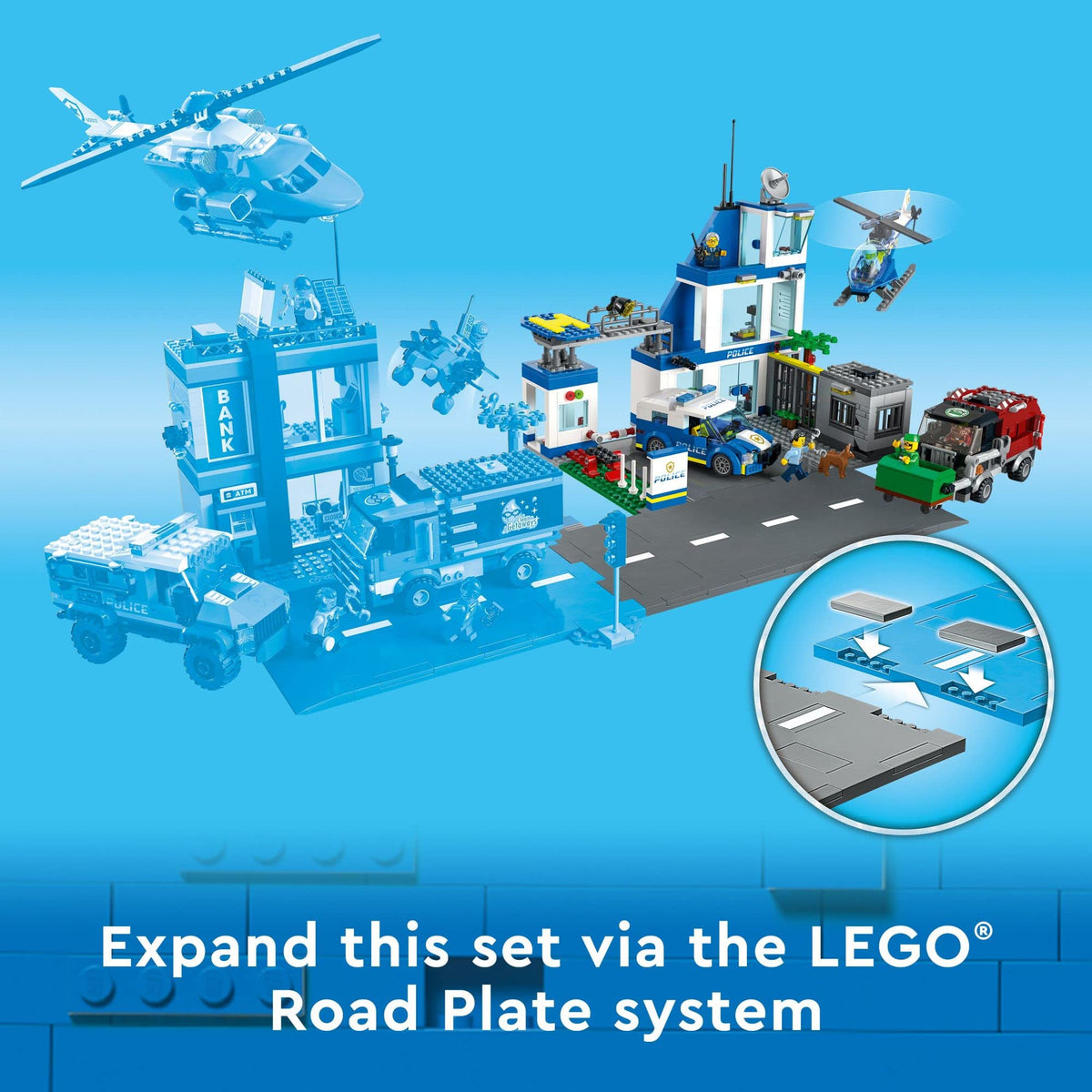 LEGO City Police Station with Van, Garbage Truck & Helicopter Toy 60316, Gifts for 6 Plus Year Old Kids, Boys & Girls with 5 Minifigures and Dog Toy 🍁 All In One Marketplace Canada