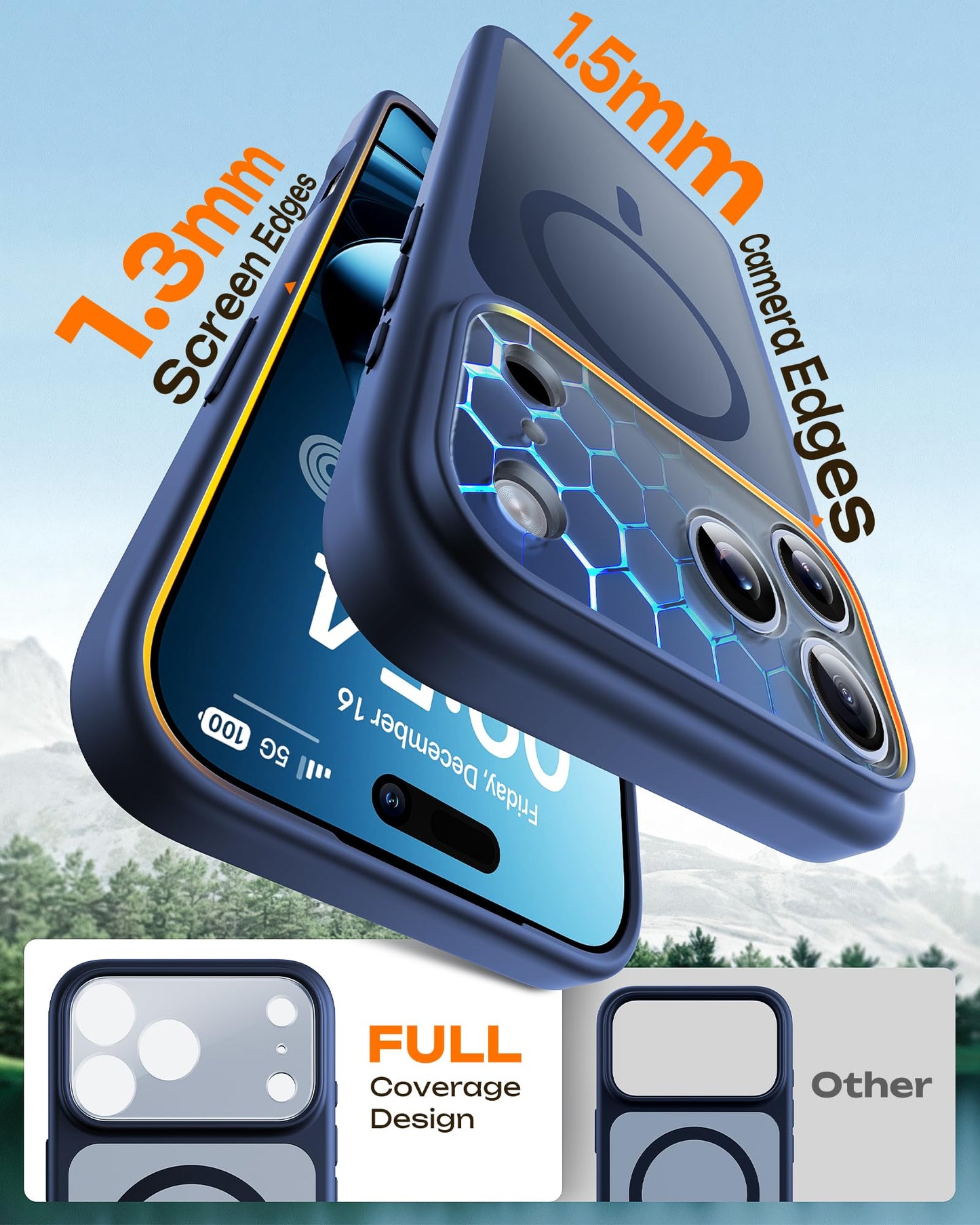 TOCOL Case for Phone 17 Pro Max, Full Camera Protection, Built-in Magnets, Compatible with Magsafe, Drop Protection, Translucent Matte Phone Case for 17 ProMax 6.9 inch (Dark Blue) 🍁 All In One Marketplace Canada