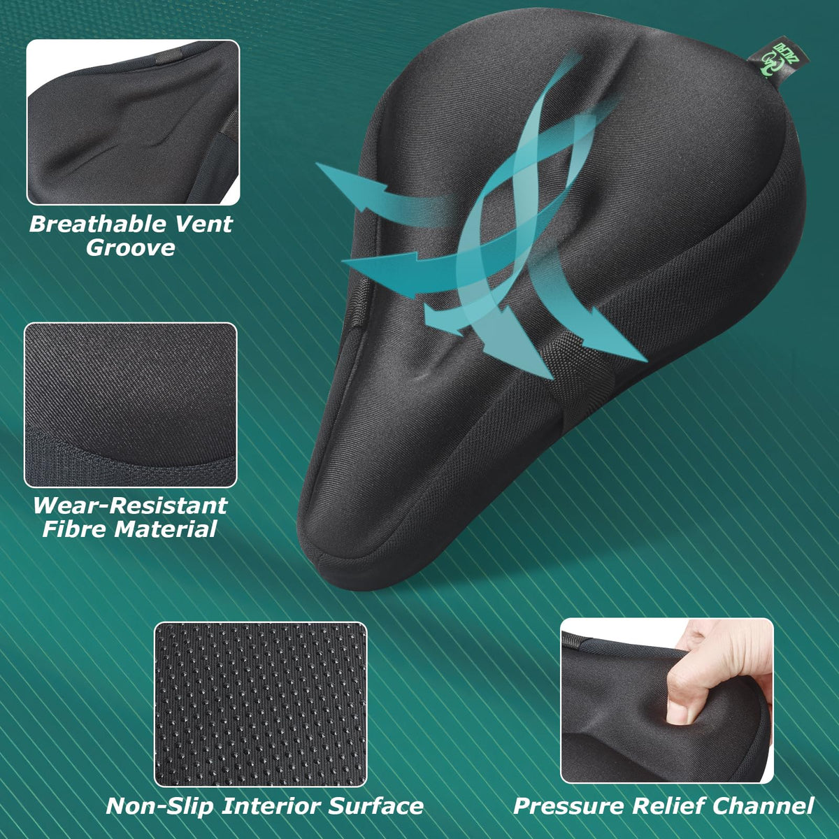 Zacro Gel Bike Seat Cover - Extra Soft Bike Seat Cushion for Men & Women, Padded Exercise Bicycle Seat Cushion Compatible with Peloton, Outdoor & Indoor 🍁 All In One Marketplace Canada
