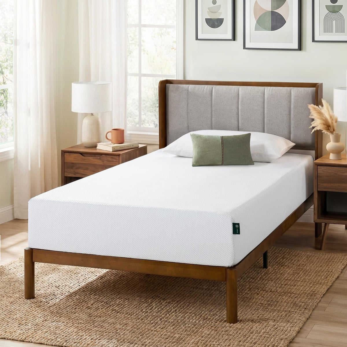 Zinus Twin Mattress - 10 Inch Green Tea Cooling Gel Memory Foam Mattress, Pressure Relief, for Cool Sleep, CertiPUR-US Certified Foam, Mattress in a Box, 10-Year Warranty, Twin Size 🍁 All In One Marketplace Canada