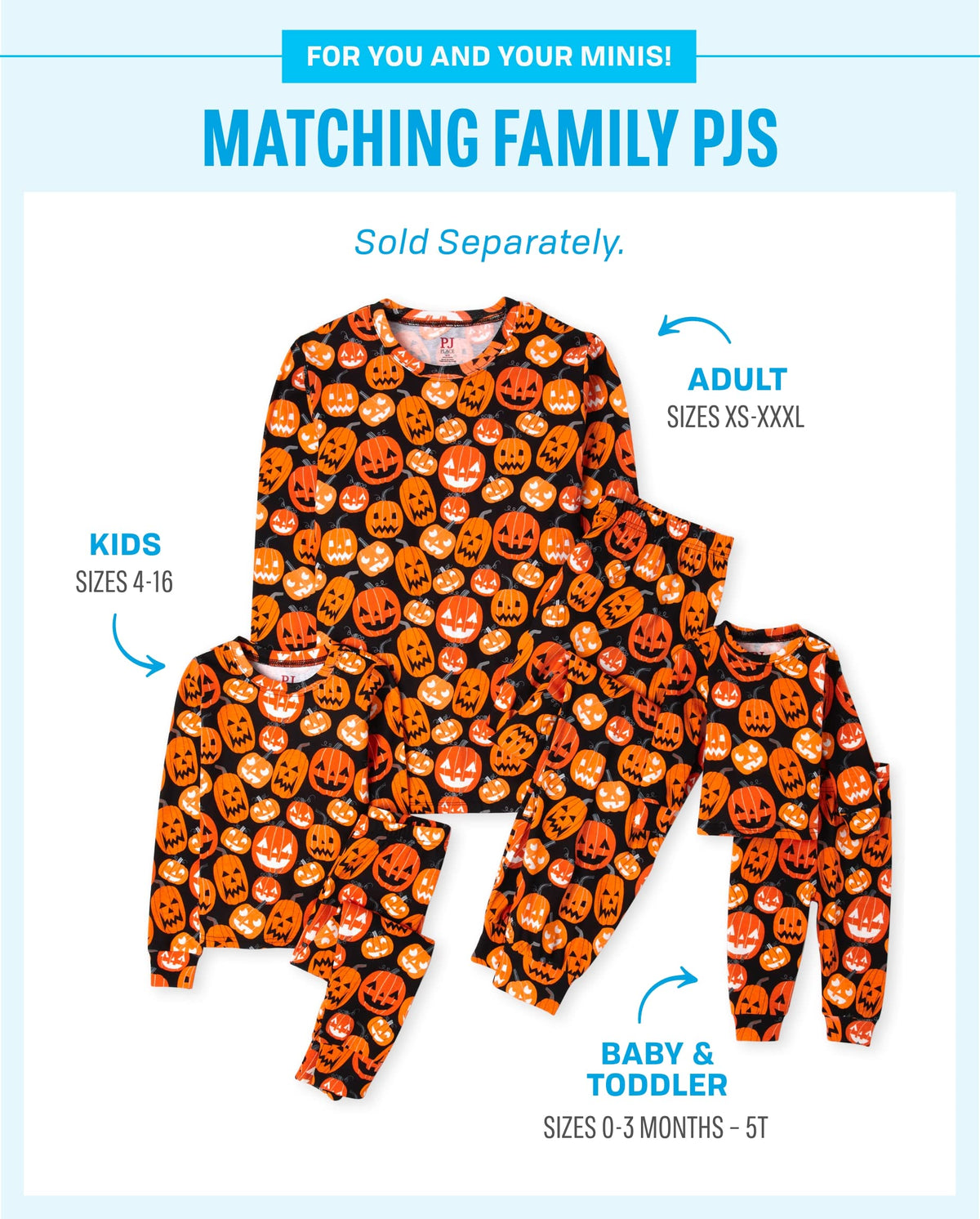 The Children's Place Kids' Family Matching, Halloween Pajama Sets, Cotton, Pumpkin Allover, 7