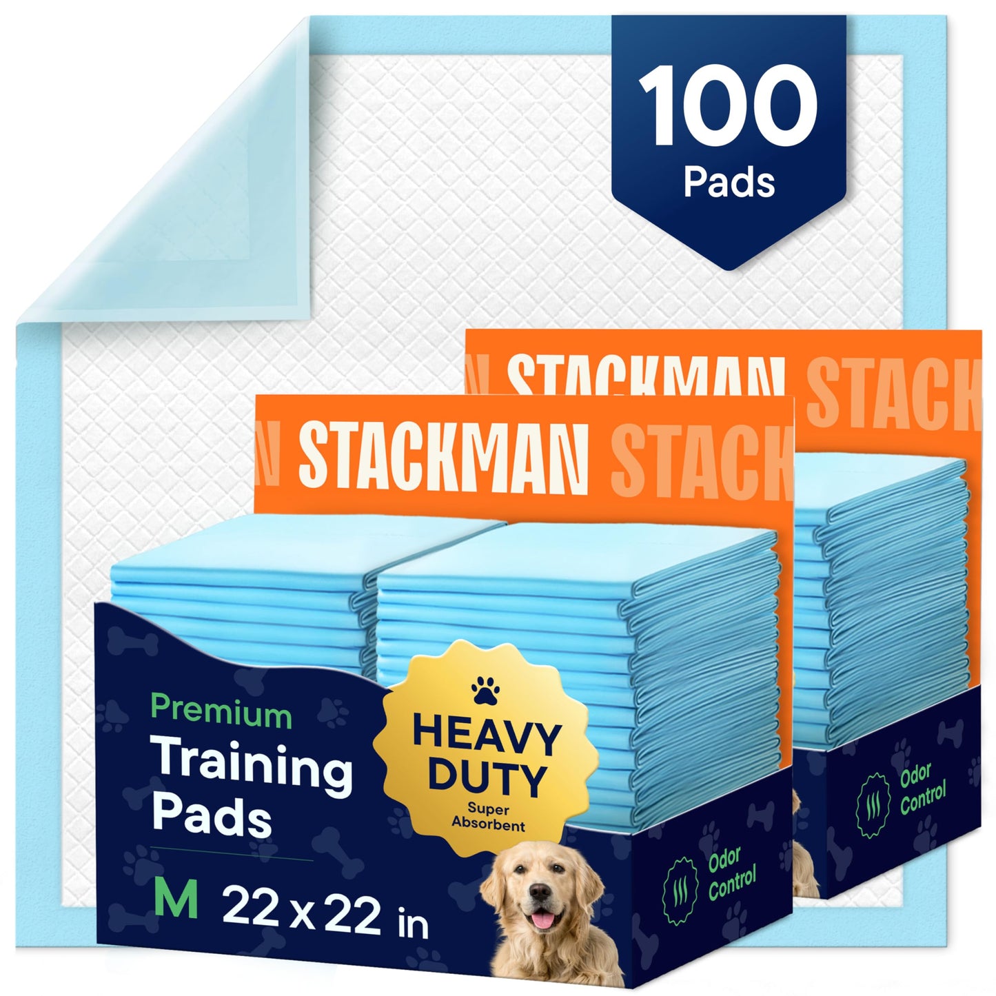 Puppy Pads Pet Pee Pads for Dogs & Puppy Training - 100 Count - Potty Pads for Dogs 22" x 22" Leak-Proof Dog Pee Pads - Quick-Dry Surface - Heavy Duty Absorbent Disposable Dog Wee Pad Bulk Pack 🍁 All In One Marketplace Canada