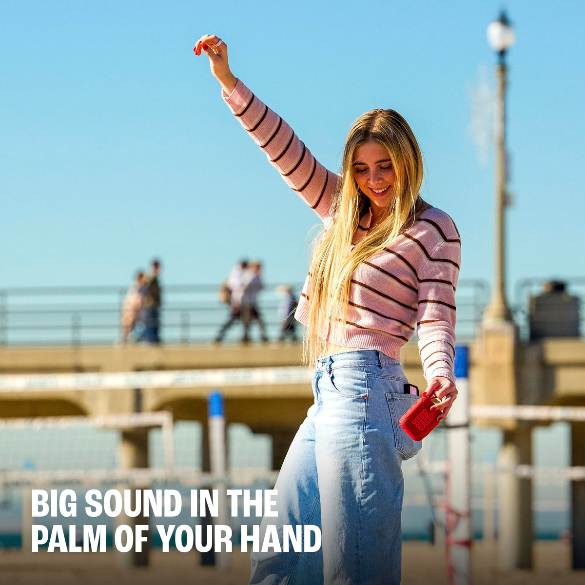 JBL Go 5 - Ultra-Portable Waterproof & Drop-Proof Speaker with JBL Legendary Sound & Ambient Edge Lighting, AirTouch Instant Stereo Pairing or Link Multiple Compatible Speakers via Auracast™ (Red) 🍁 All In One Marketplace Canada