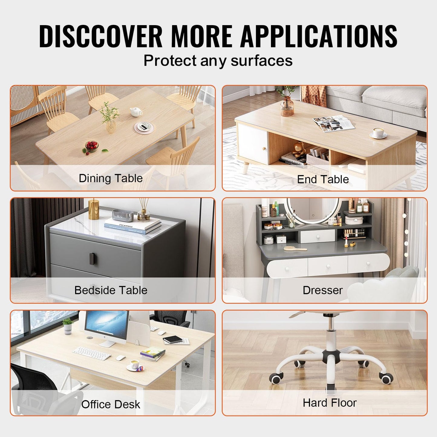 VEVOR Plastic Table Cover, 40 x 60 Inch 2.0 mm Thick Clear Table Protector, Rectangle PVC Desk Mat, Waterproof & Easy Cleaning Desk Pad Tablecloth, for Office Dresser Dining Room Table Night Stand 🍁 All In One Marketplace Canada