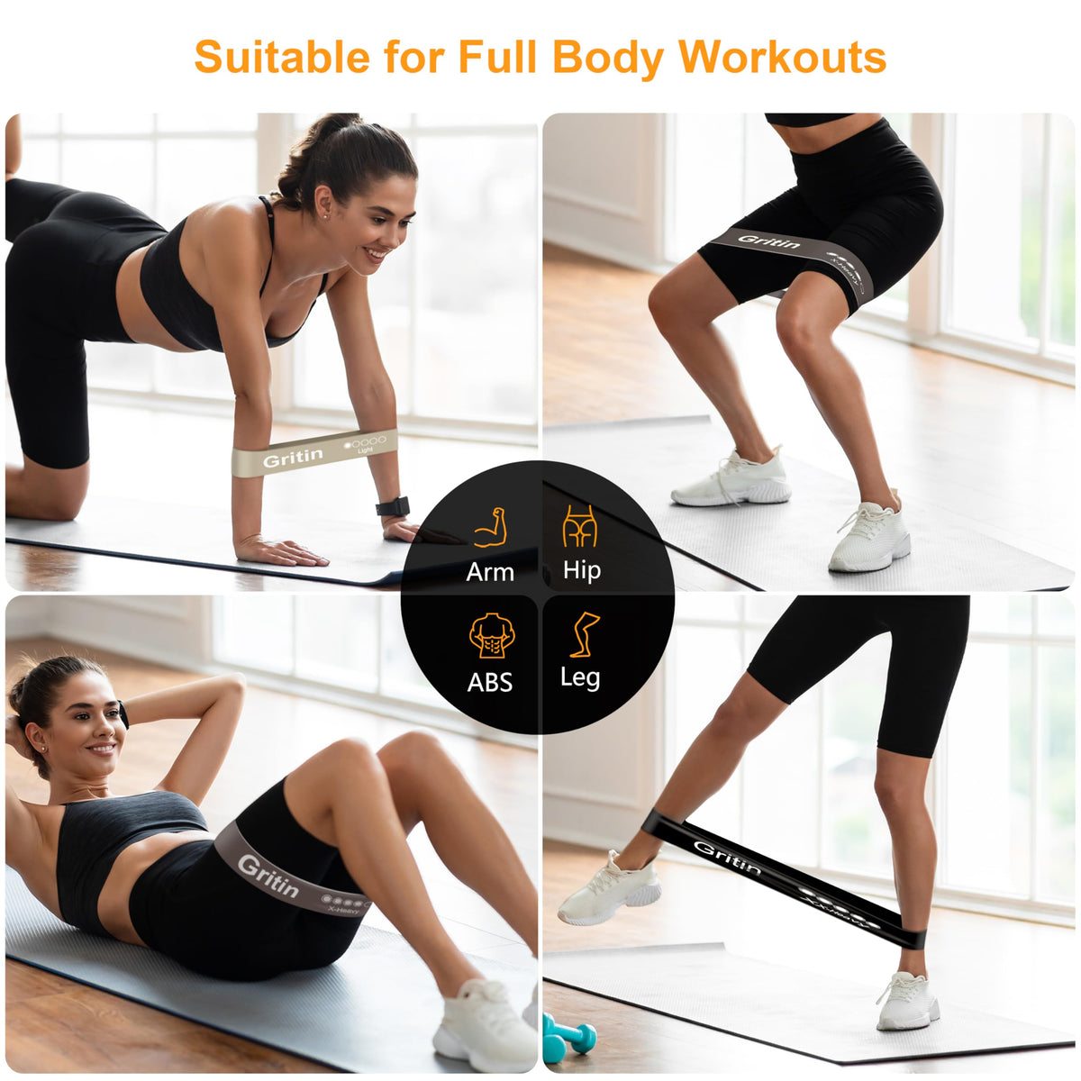Gritin Resistance Bands, Set of 5 Skin-Friendly Resistance Exercise Band 🍁 All In One Marketplace Canada