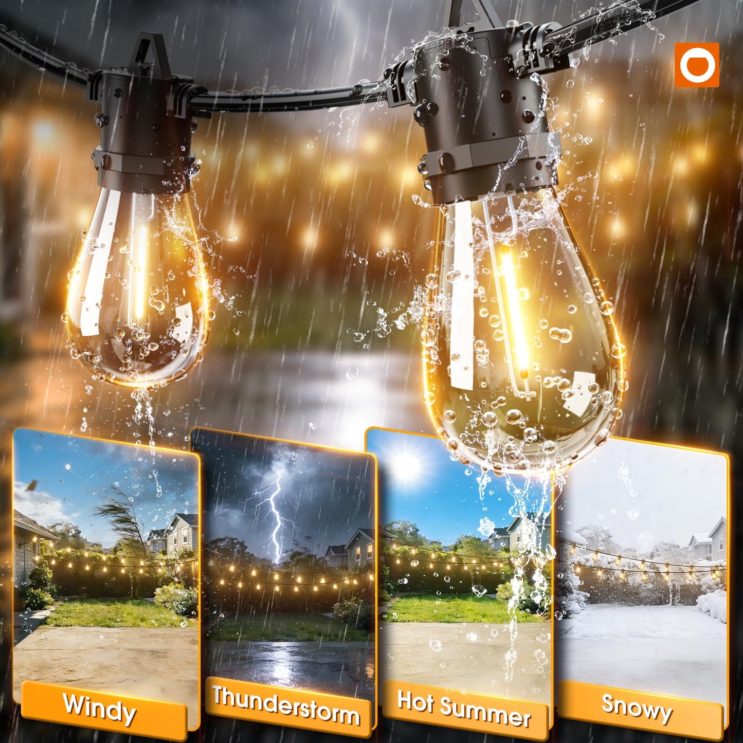 addlon 54FT(48+6) Solar String Lights Outdoor Waterproof with Remote&USB Port Solar Patio Lights Long Last for 20+Hrs, 3 Light Modes, Dimmable Solar Lights for Outside Backyard Party 🍁 All In One Marketplace Canada