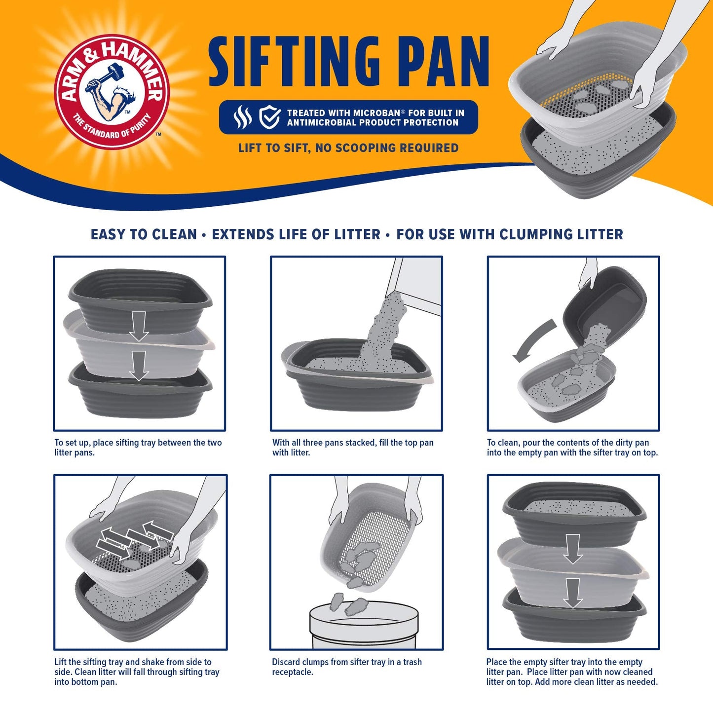 Arm & Hammer 42036 Large Sifting Litter Pan 🍁 All In One Marketplace Canada