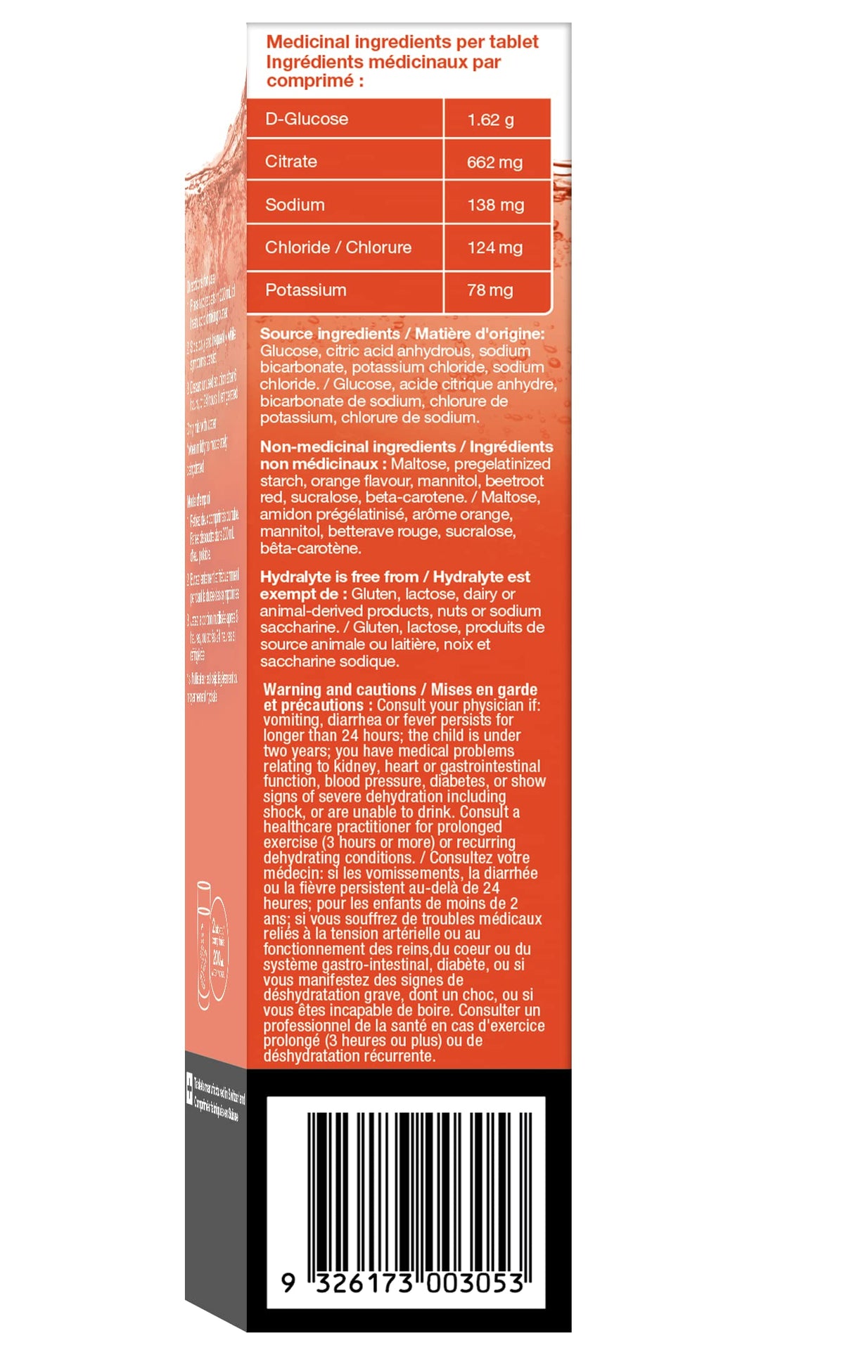 Hydralyte Electrolyte Tablets | Blood Orange Flavored Electrolytes | Pre-Workout and Post-Workout Hydration Solution to Enhance Performance and Maximize Recovery | (2 Tablets per Serving, 40 Count) 🍁 All In One Marketplace Canada