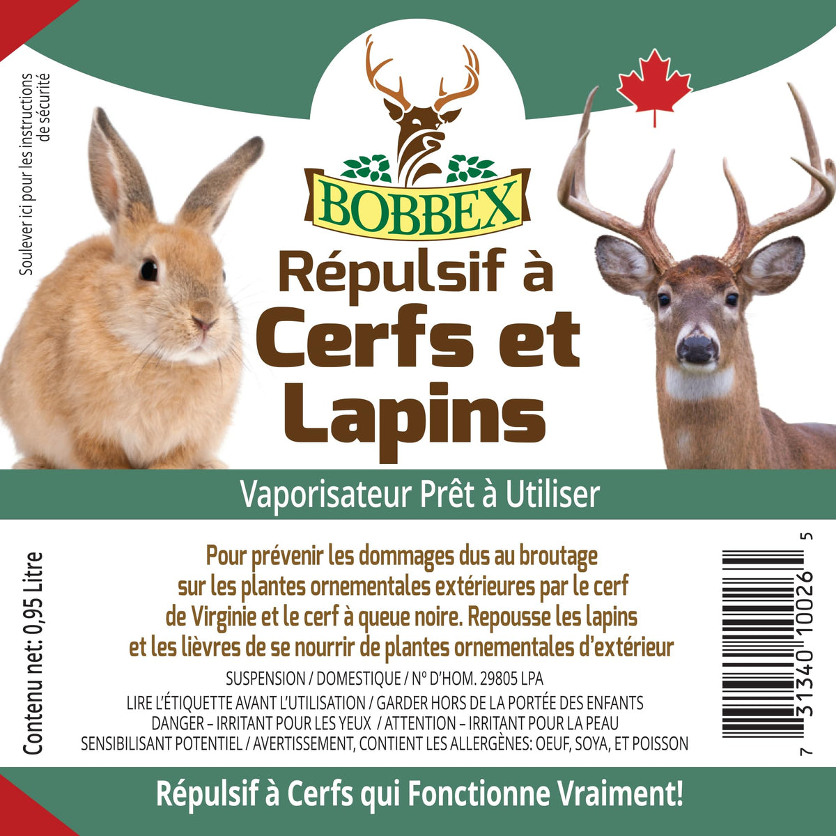 Bobbex Deer & Rabbit Ready to Use 0.95 Liter 🍁 All In One Marketplace Canada