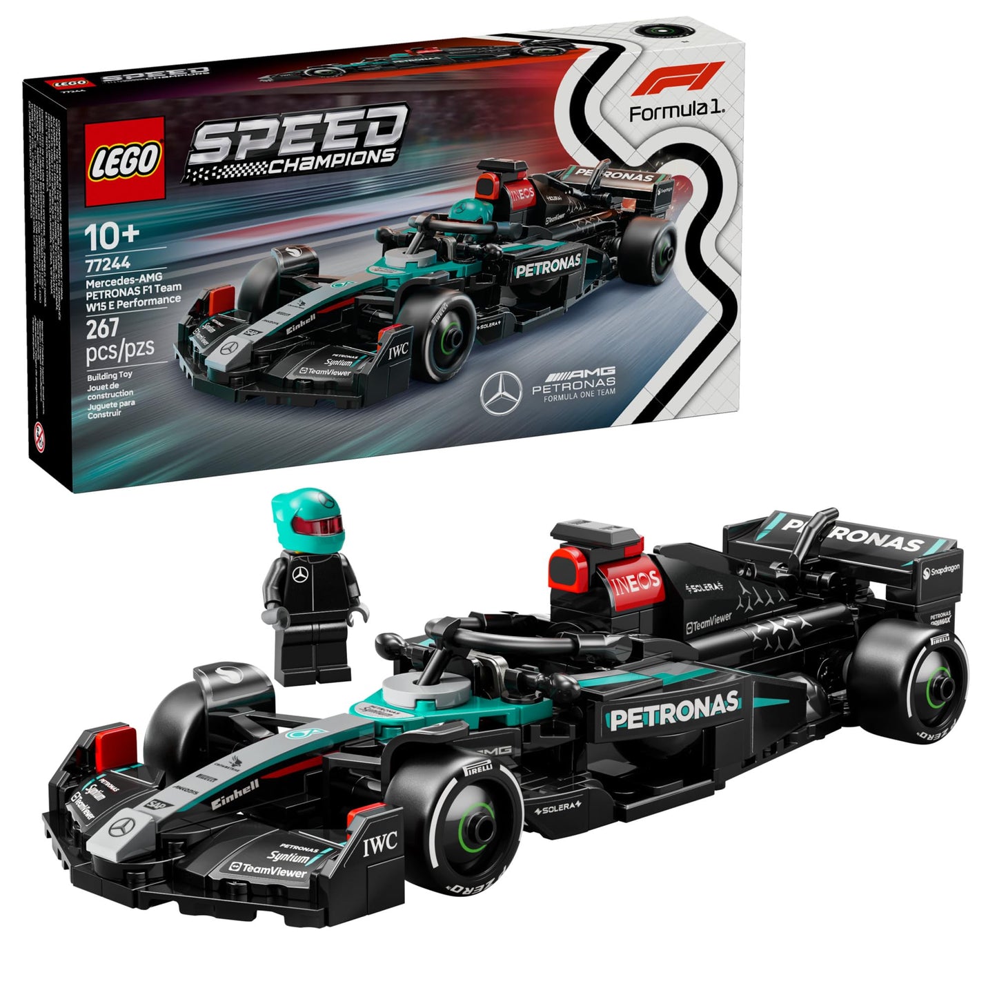 LEGO Speed Champions Mercedes-AMG F1 W15 Race Car Toy - Building Set for Kids, Boys & Girls, Ages 10+ - Toy Car for F1 Fans - Gift Idea for Birthday - 77244 🍁 All In One Marketplace Canada