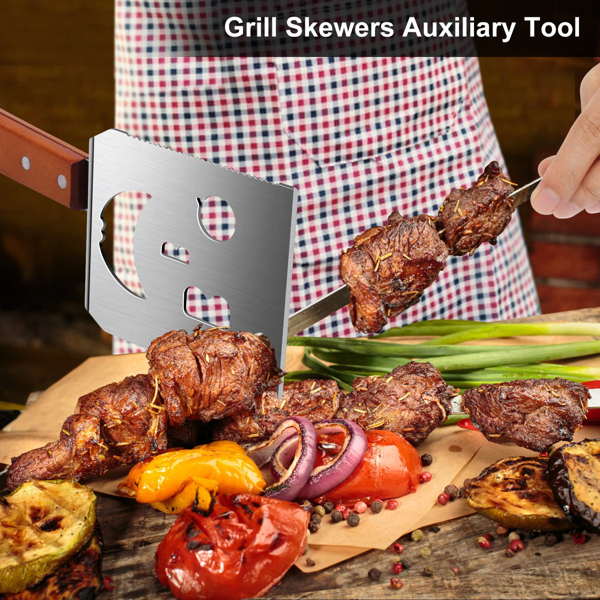 BBQ Accessories for Grill, 7 in 1 Grill Spatula with Fork,17 Inch Barbecue Tools, Dad Gifts, Gifts for Men, Dad, Husband 🍁 All In One Marketplace Canada