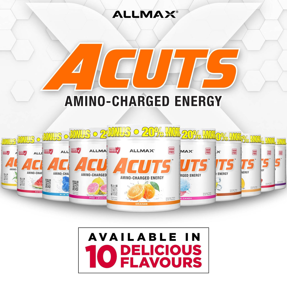 ALLMAX ACUTS Amino Energy Powder, Cotton Candy, 30 Servings 🍁 All In One Marketplace Canada