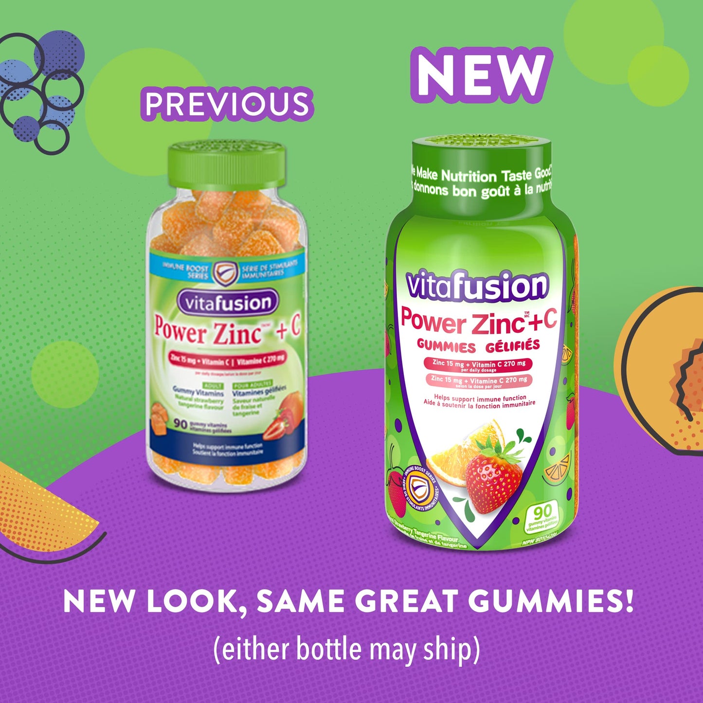 Vitafusion Power Zinc + C Gummy Vitamins - Helps Support Immune Function, Antioxidants, Healthy Hair, Skin, and Nails, One Month Supply - 90 Count 🍁 All In One Marketplace Canada