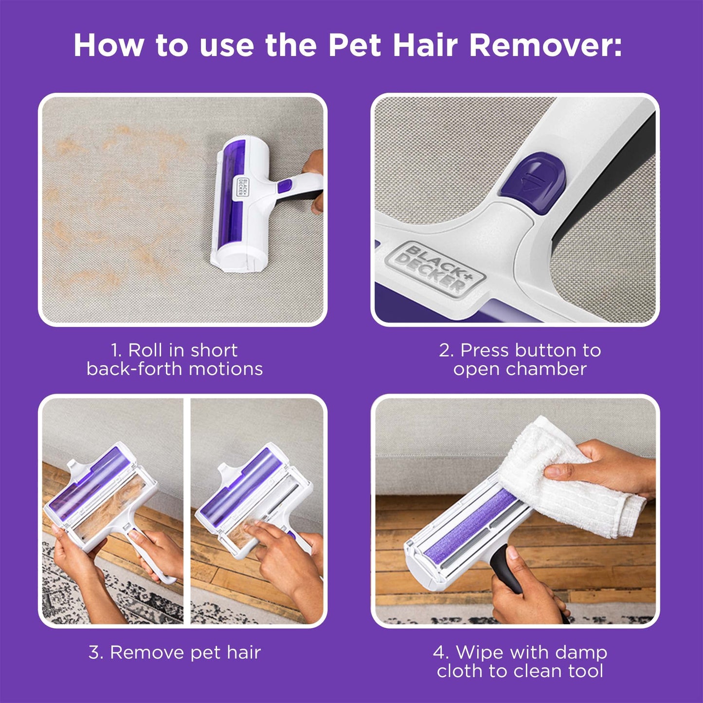 BLACK+DECKER Pet Hair Remover, Roller, Remove Dog Hair and Cat Hair Easily (HMSCT0001) 🍁 All In One Marketplace Canada