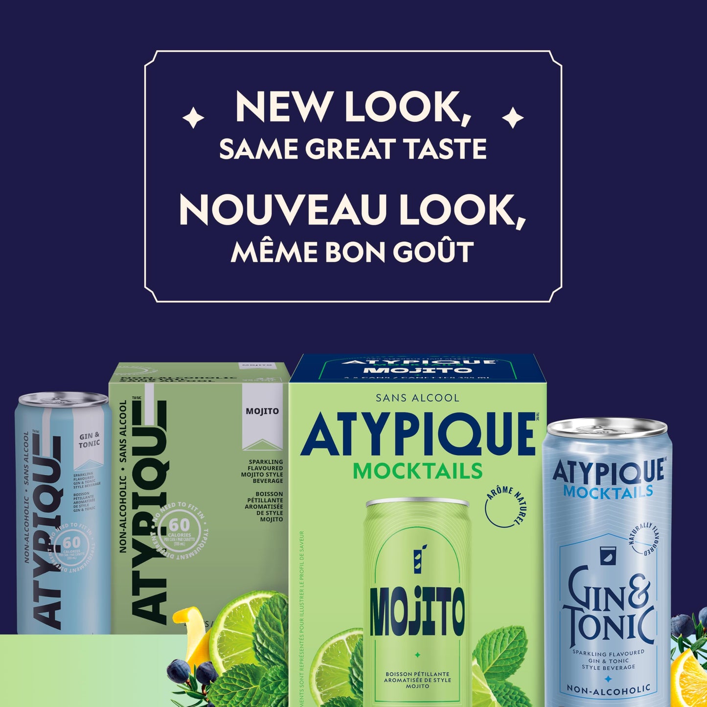 ATYPIQUE Mocktails Non-Alcoholic Cocktail, Amaretto Sour, 355 mL, 12-Count 🍁 All In One Marketplace Canada