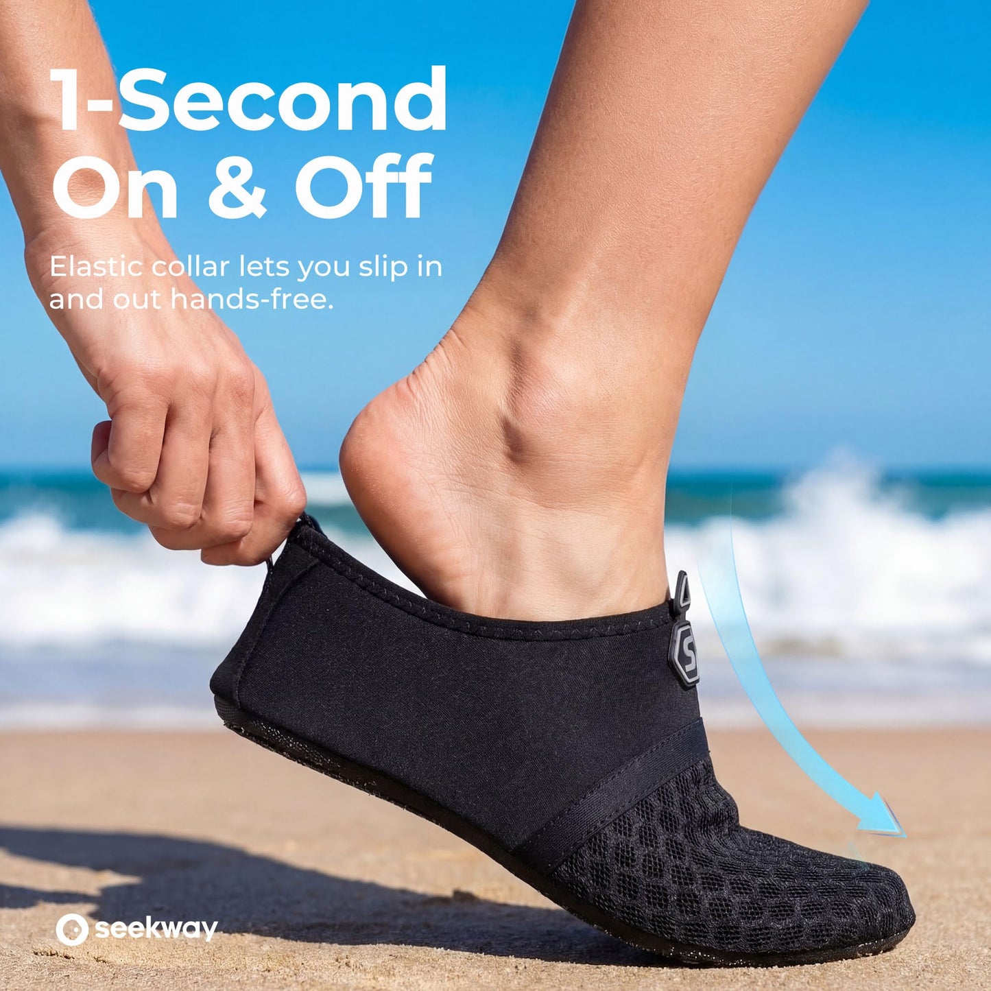 SEEKWAY Water Shoes Women Men Quick-Dry Beach Aqua Socks Barefoot Non Slip Swim Pool Outdoor Surf River Lake Yoga SK001 Black Size 10-11 W/9-10 M 🍁 All In One Marketplace Canada