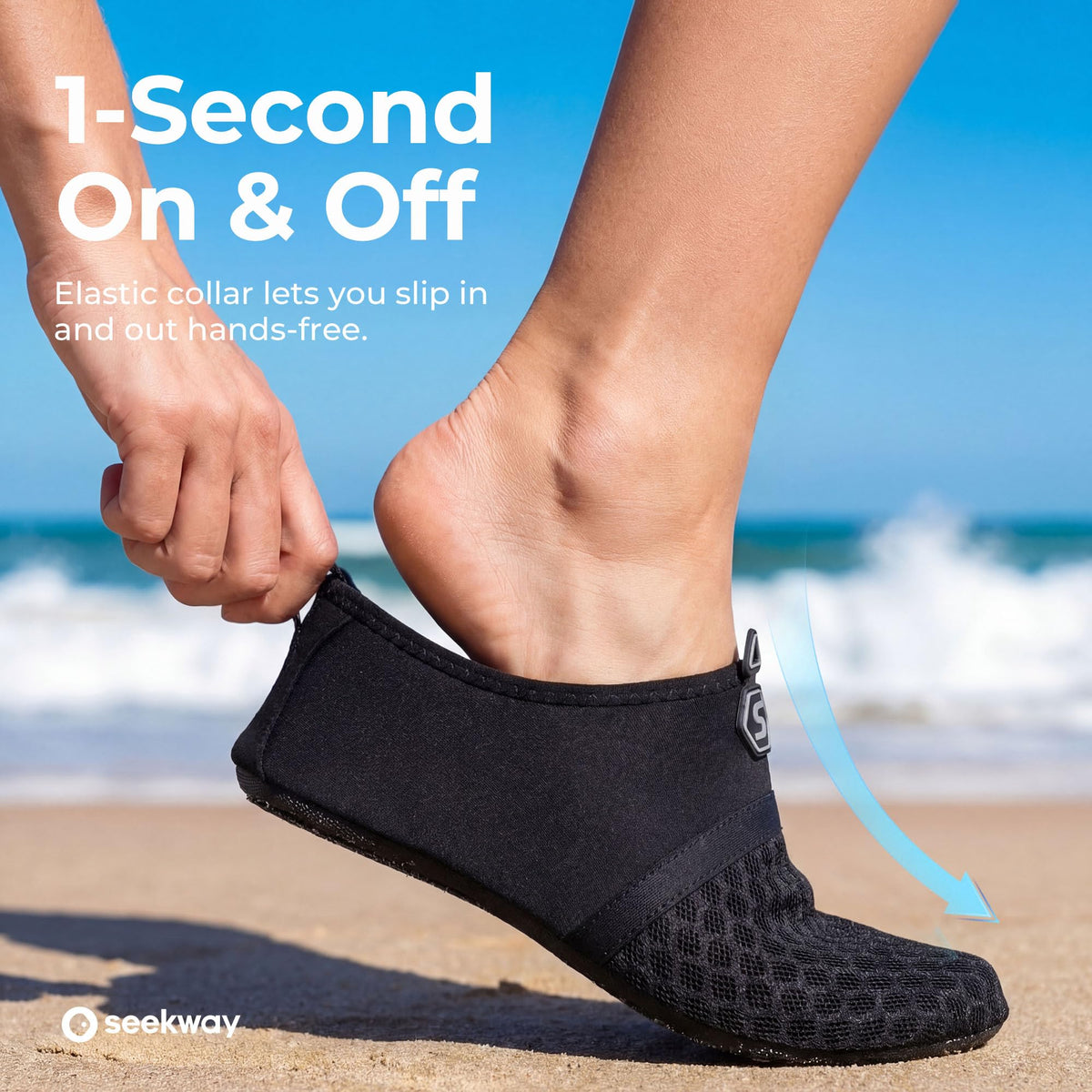 SEEKWAY Water Shoes Women Men Quick-Dry Beach Aqua Socks Barefoot Non Slip Swim Pool Outdoor Surf River Lake Yoga SK001 Black Size 11.5-12.5 W/10.5-11.5 M 🍁 All In One Marketplace Canada