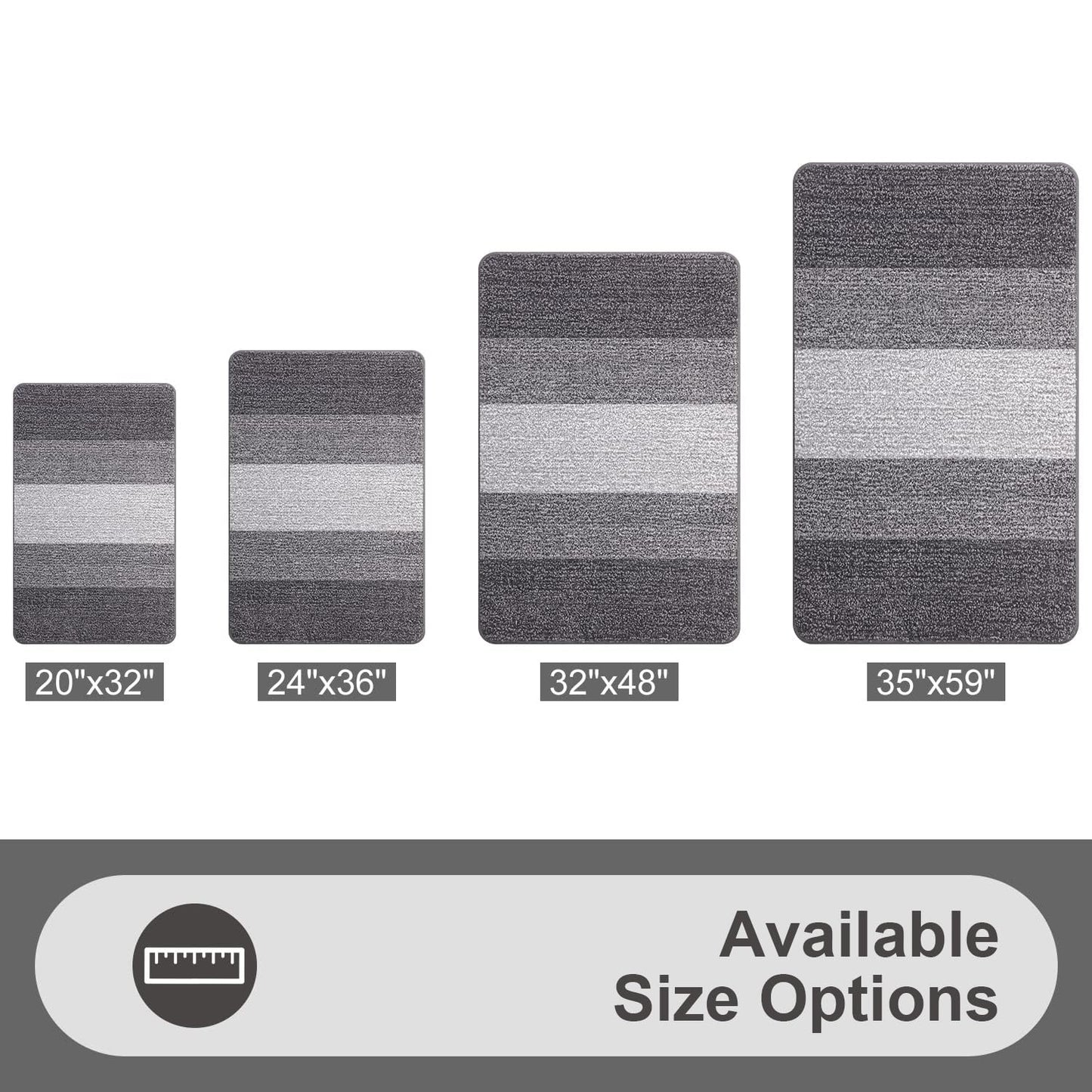 Grandaily Indoor Doormat, 20" x 32" Non-Slip Mud Trapper Absorbent Front Door Mats, Washable Striped Inside Entryway Mat, Low-Profile Welcome Mat Entrance Mat, Grey 🍁 All In One Marketplace Canada