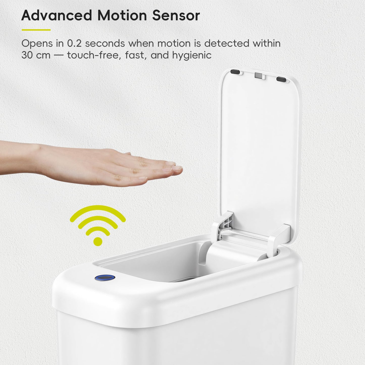 EKO Automatic Bathroom Trash Can with Lid, 2.6 Gallon Slim Touchless Garbage Can, Waterproof Motion Sensor Trash Bin for Bathroom, Office, Kitchen, White 🍁 All In One Marketplace Canada