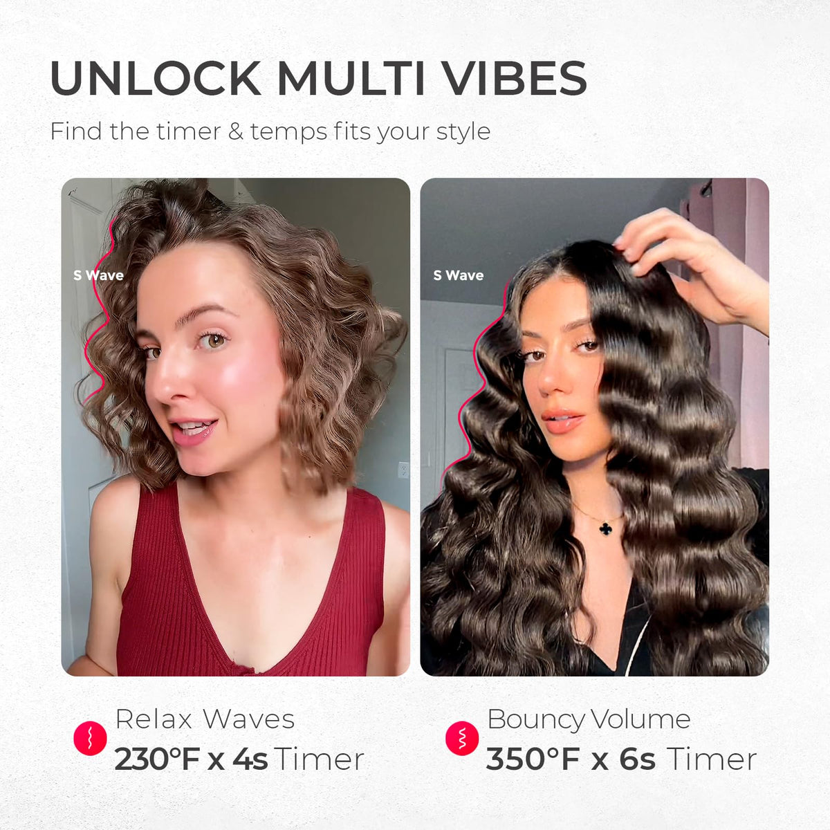 TYMO ROVY Hair Waver Curling Iron, 3-Barrel Ionic Hair Curler with 9 Heat Settings, Beach Waves Crimper for Women, Travel-Friendly, Anti-Scald, Fast Heating, Easy to Use, Pink, 1.25 inch 🍁 All In One Marketplace Canada