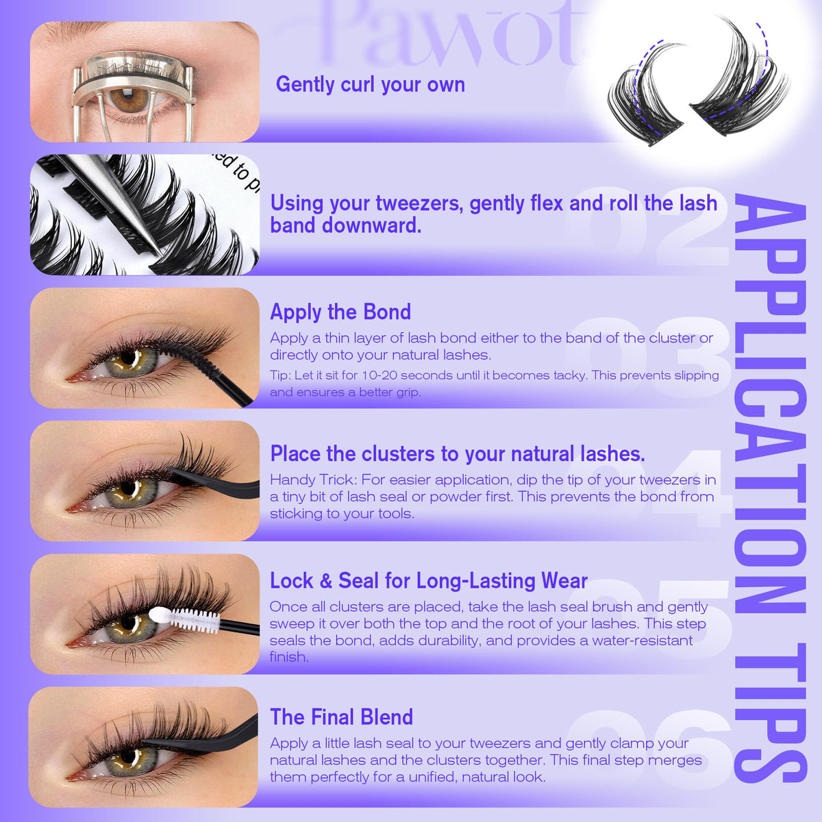 Pawotence Lash Clusters Wispy Cluster Eyelash Extensions 10-18mm Individual Lashes D Curl Cluster Lashes Extension DIY Soft Comfortable Eyelash Clusters with Thin Band 🍁 All In One Marketplace Canada