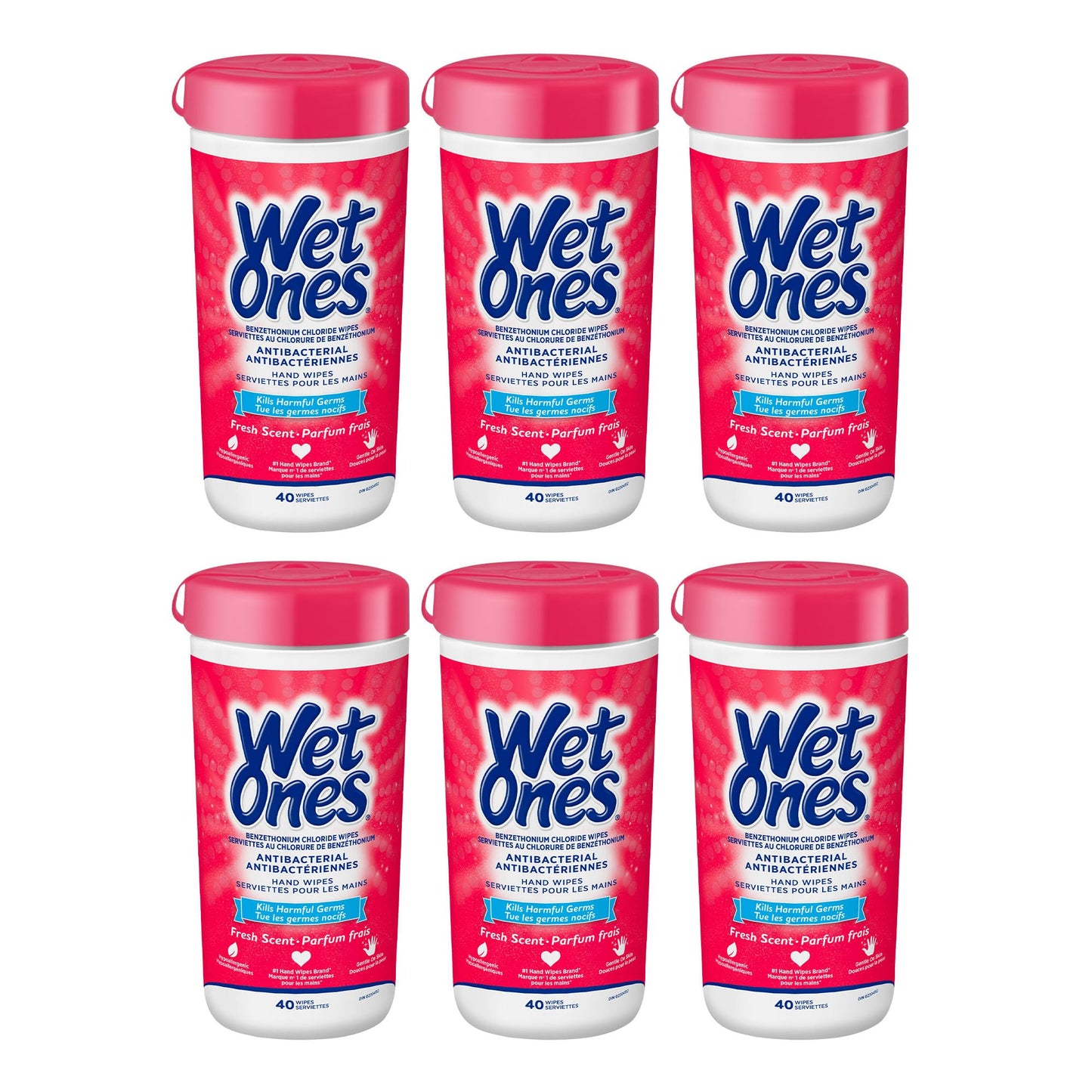 Wet Ones Antibacterial Fresh Scent Hand Wipes| Travel |Hand Sanitizer Wipes, Travel Essentials, 40‑Count Canisters, Pack of 6 🍁 All In One Marketplace Canada