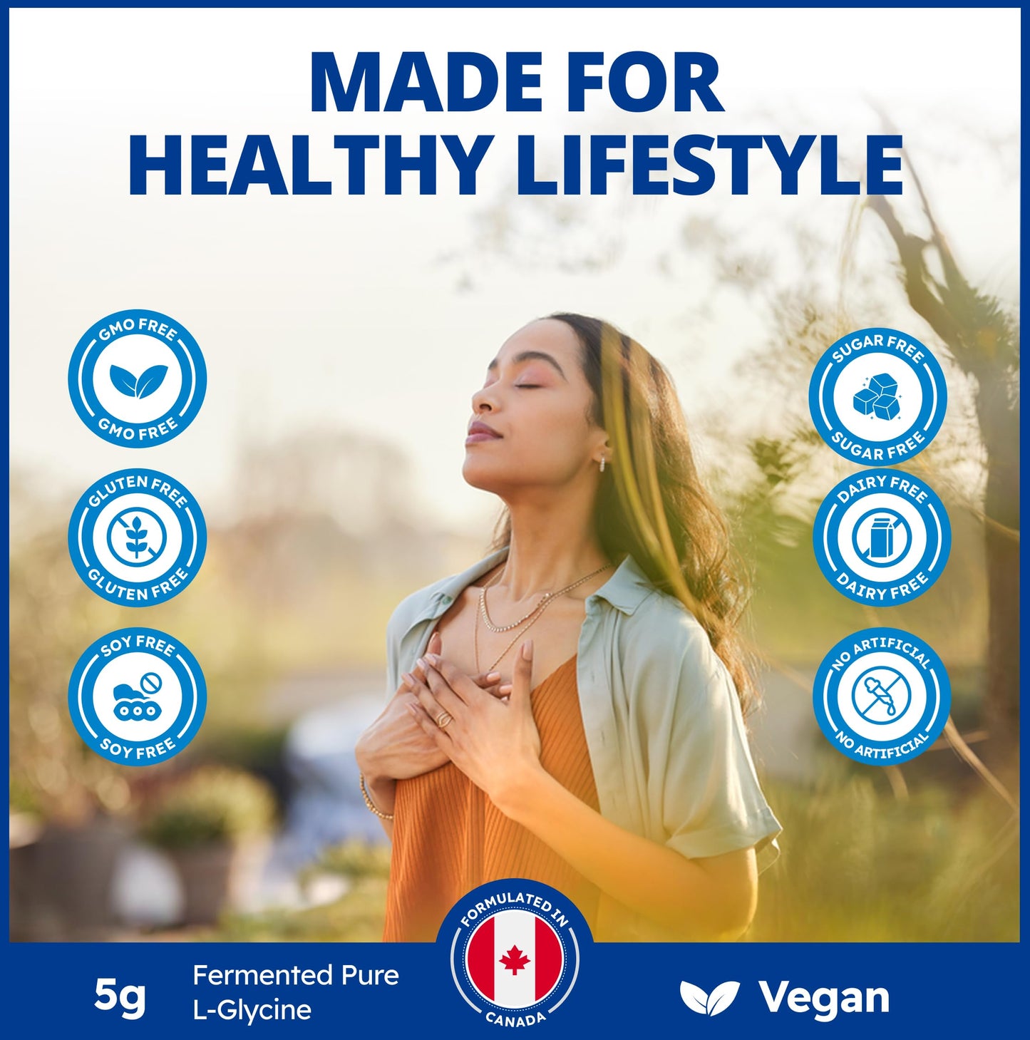 CanPrev L-Glycine Vegan Amino Acid Powder 450g – 90 Servings – Pure 5g Glycine for Active Lifestyle, Daily Calm & Recovery – Proudly Canadian-Made 🍁 All In One Marketplace Canada