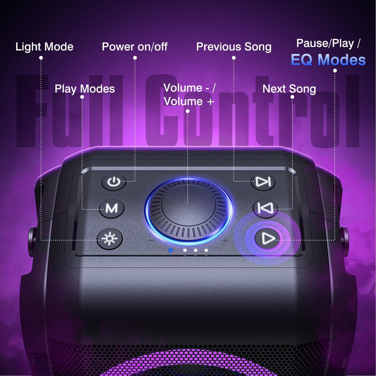W-KING Bluetooth Speaker Loud, 180W Peak Party Portable Outdoor Haut Parleur Speaker Wireless Boom Box/4 Drivers(2 * 4.04’’ Woofer)-80W Deep Bass Tube, Huge 115dB Sound, Lights/IPX5/EQ/24H/USB/TF/AUX 🍁 All In One Marketplace Canada