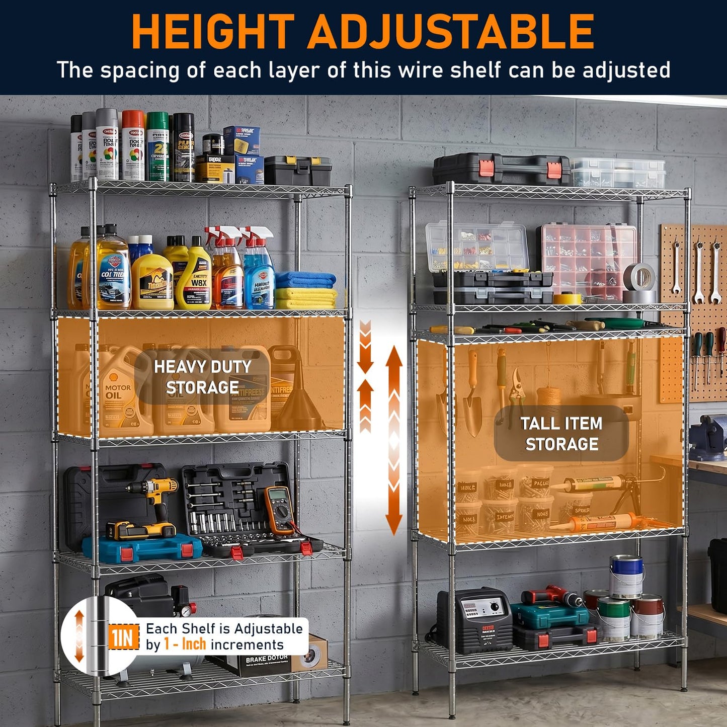 FDW Storage Shelves,Wire Shelving Unit Metal Shelves Heavy Duty Layer Rack Storage Rack Adjustable Utility (Chrome, 36"x 14"x 72") 🍁 All In One Marketplace Canada