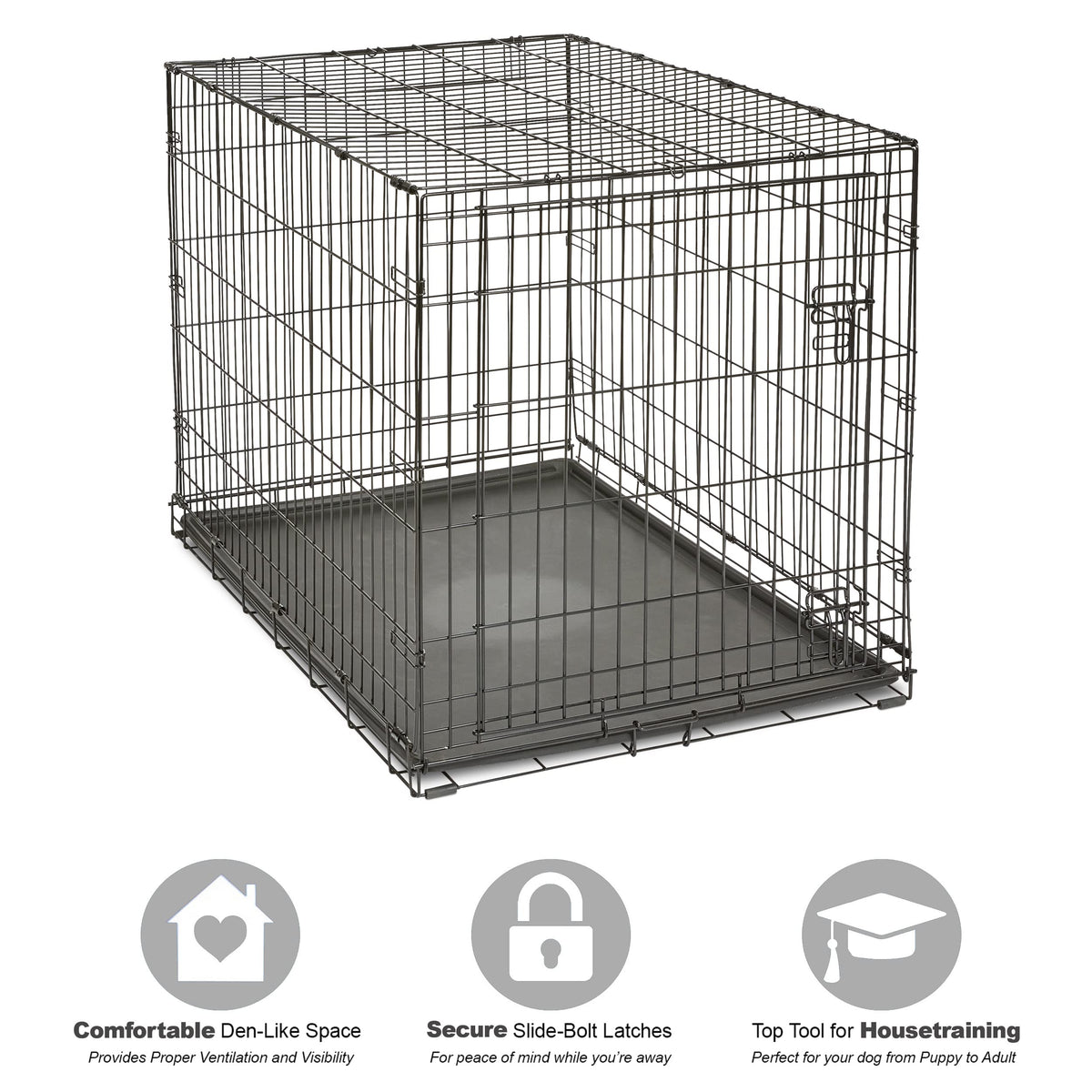 MidWest Homes for Pets 42-Inch New World Crate for Large Breeds, 71-90 lbs, Single Door Folding Dog Crate, Leak-Proof Tray & Secure Latch, Portable, Durable & Easy to Assemble 🍁 All In One Marketplace Canada