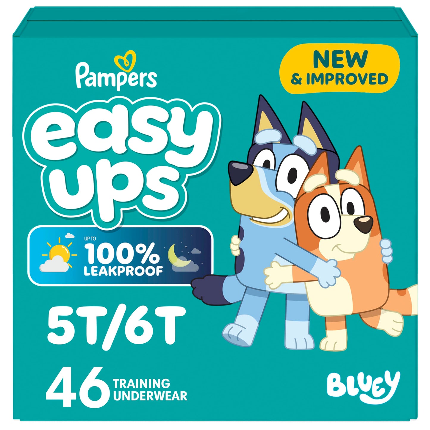 Pampers Easy Ups Girls & Boys Potty Training Pants, Size 7 (5T6T), 46 Count, Bluey Absorbent Training Underwear, Up to 100% Leakproof Day and Night, Hypoallergenic 🍁 All In One Marketplace Canada