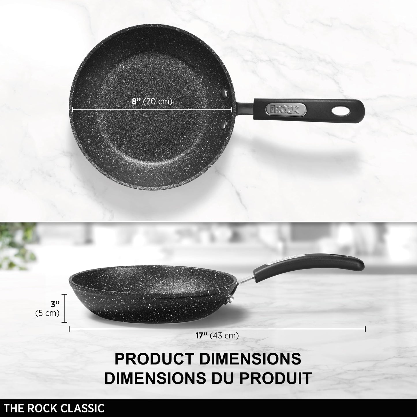 Starfrit The Rock 20cm (8") Non-Stick Fry Pan - Durable Forged Aluminum - Oven Safe - PFOA Free - Easy to Clean - Black 🍁 All In One Marketplace Canada
