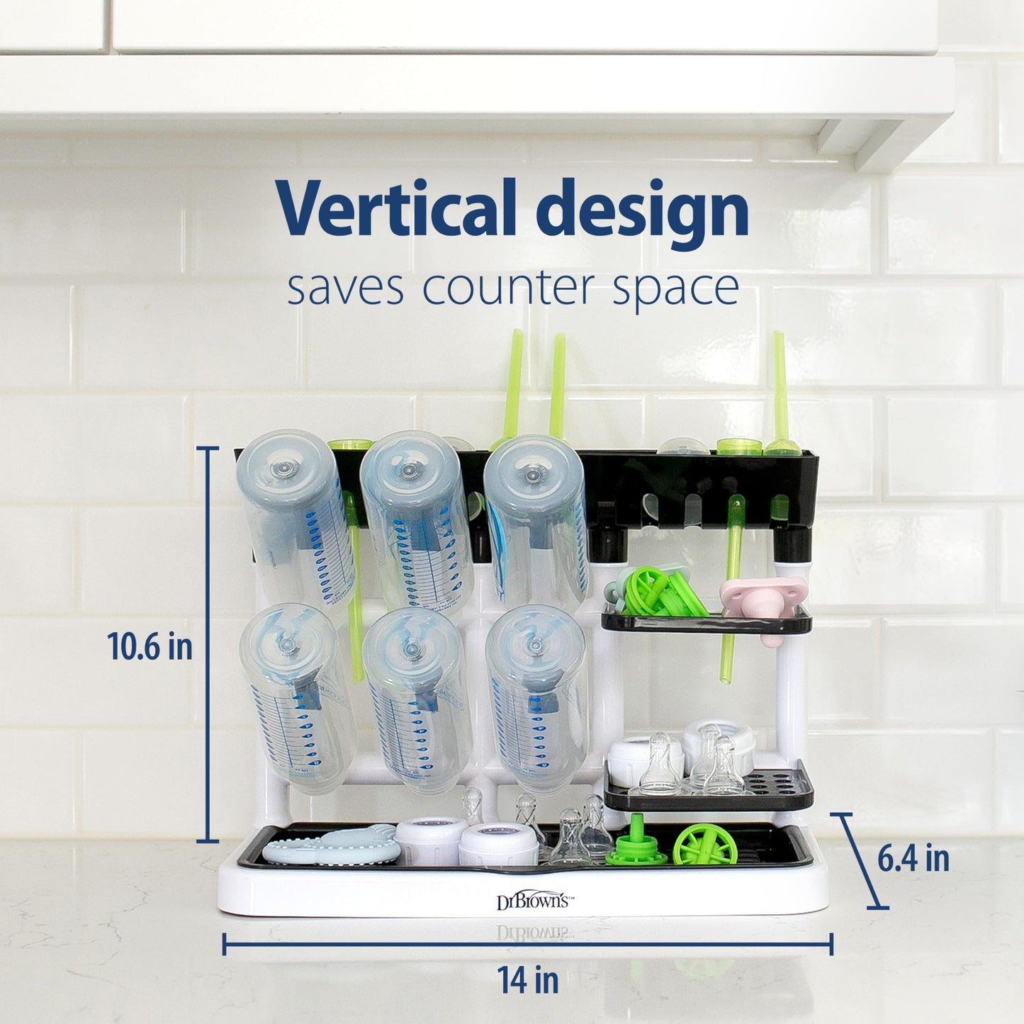 Dr. Brown’s™ Drying Tower, Stand-Up Drying Rack, Countertop Baby Bottle Drying with Organized Storage for Baby Essentials, Space Saving Vertical Rack 🍁 All In One Marketplace Canada