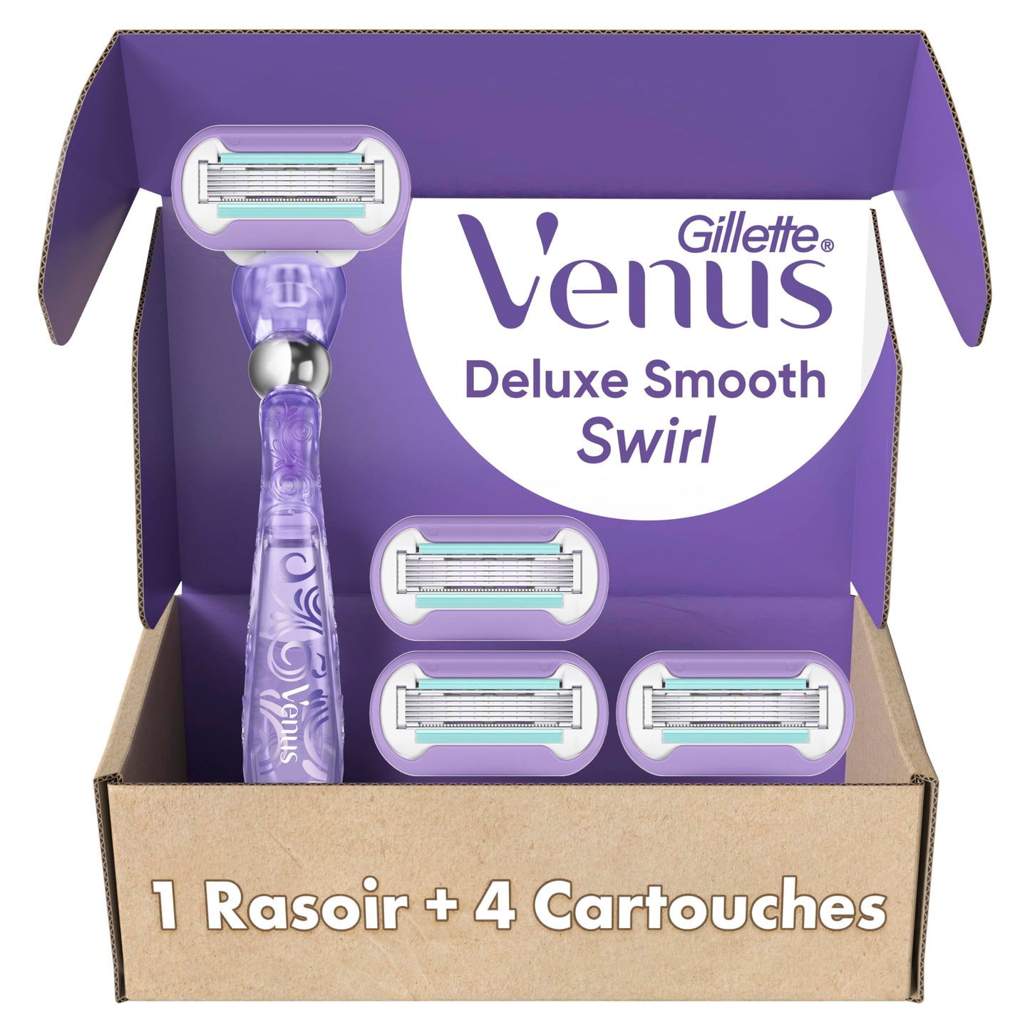 Gillette Razor for Women, Venus Razors Extra Smooth Contour, 5-Blade Cartridges, 1 Handle + 4 Refills + Pivoting Head + Shower Holder 🍁 All In One Marketplace Canada